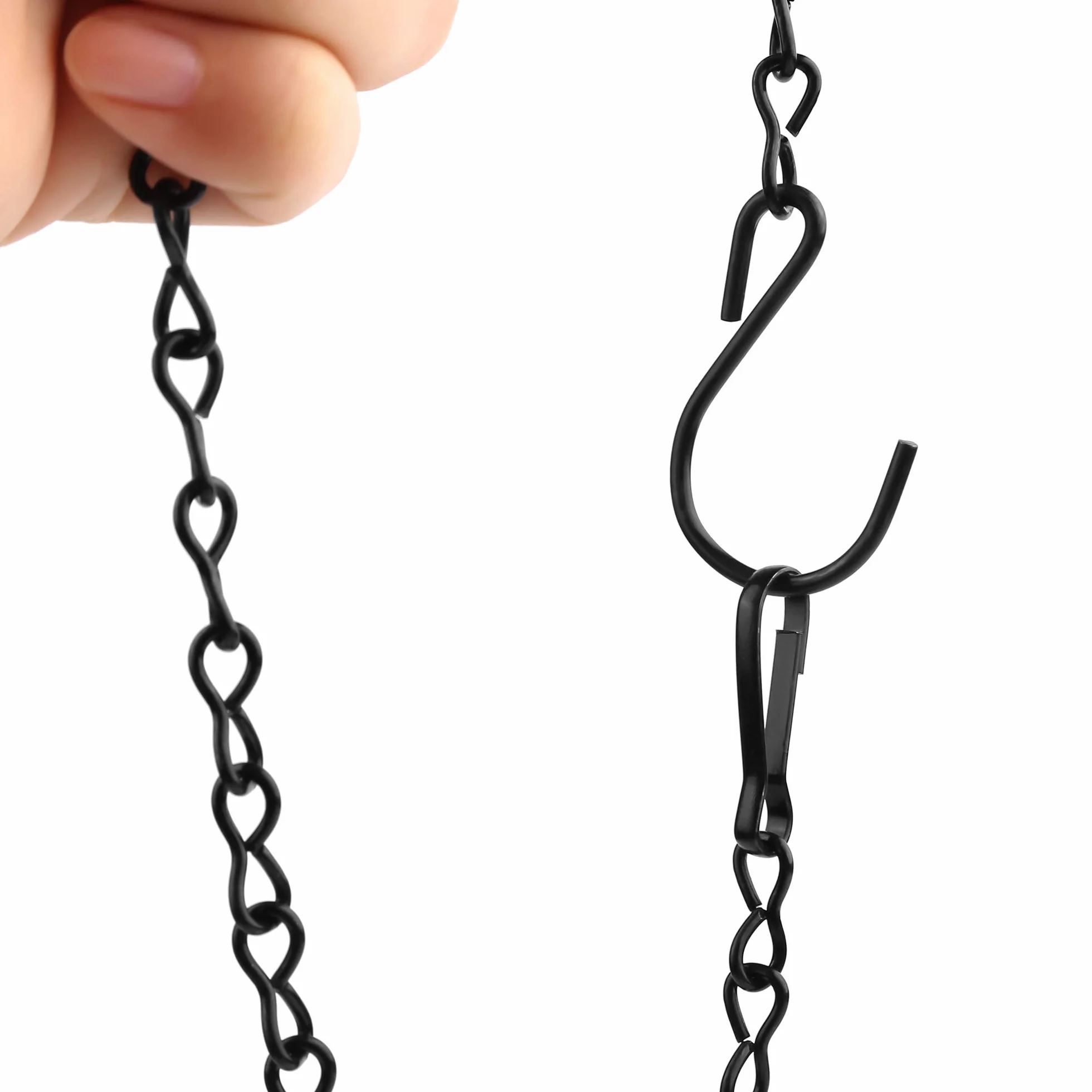 Chaîne de Suspension 50 cm 6 Ensembles, Chaîne en Métal pour Plantes, Suspension Plante Macramé Décoration Jardin (Noir)