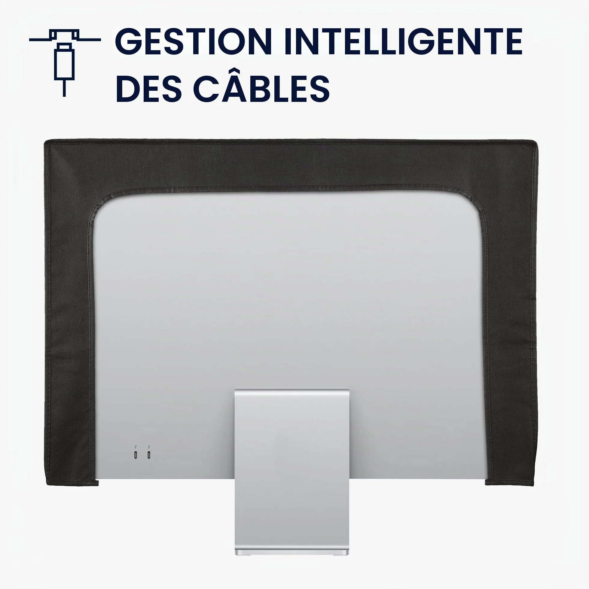 kwmobile Housse écran ordinateur compatible 27-28" moniteur - noir