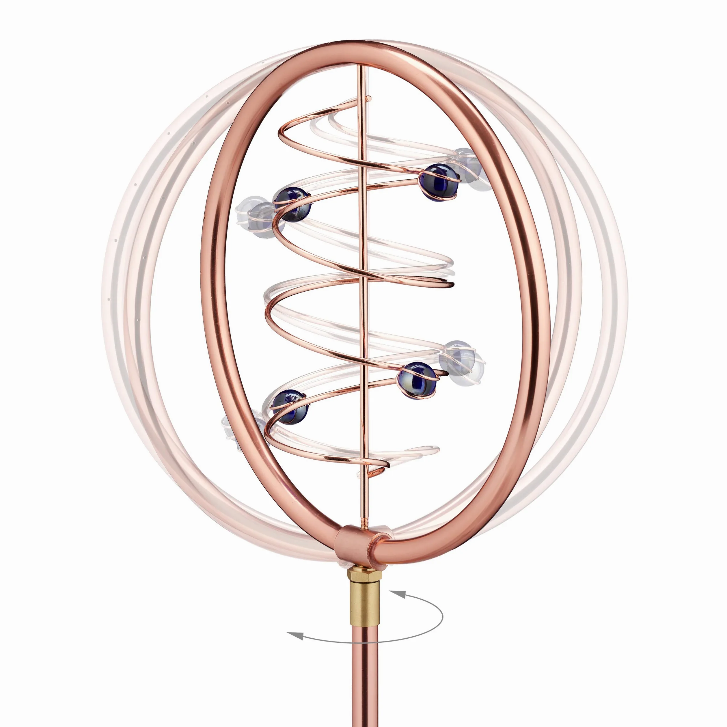 Relaxdays Arroseur de Jardin, Jeu d’Eau de pelouse, Design en Spirale, avec Piquet, 2 en 1, déco, cuivré-Vert