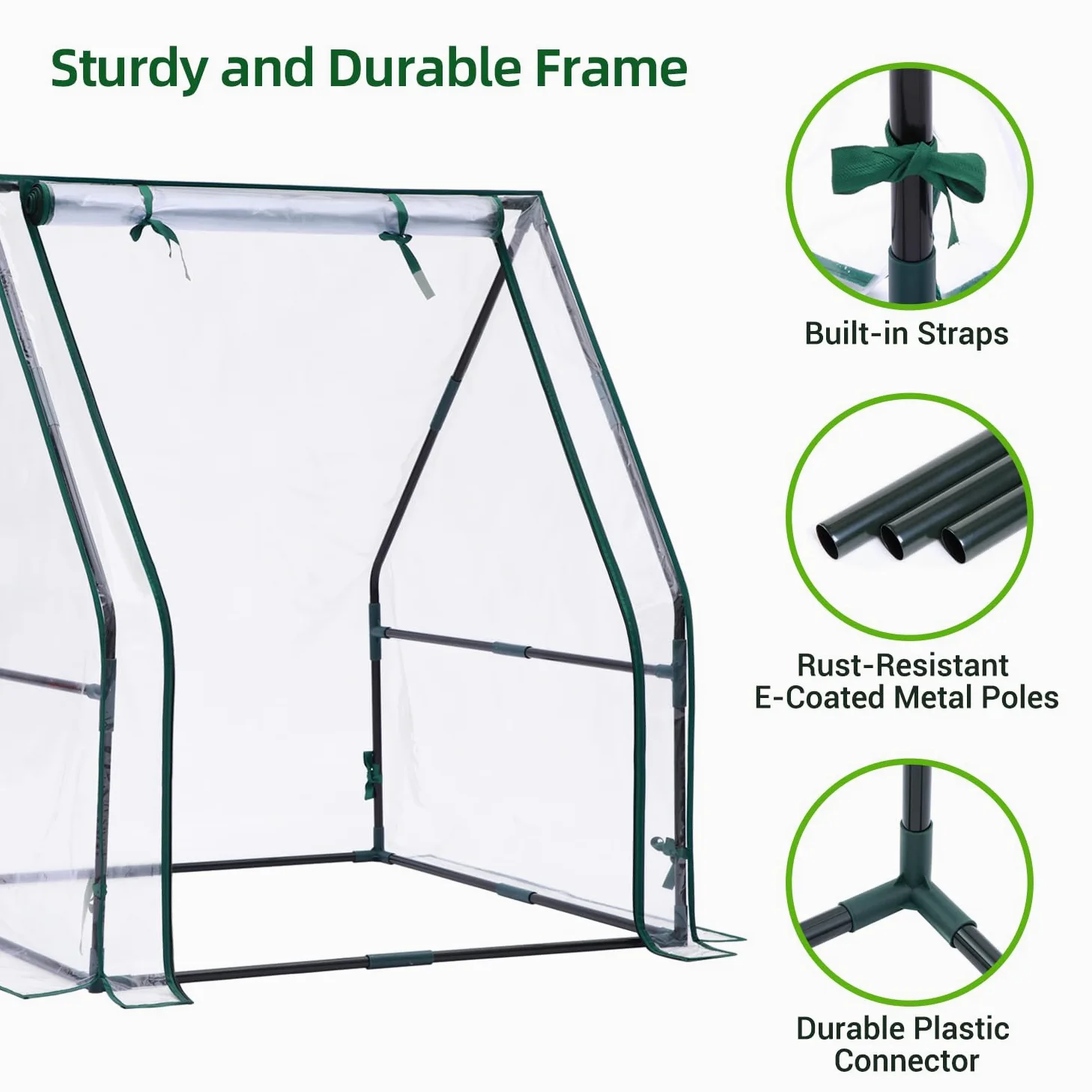 Ohuhu Mini serre pour intérieur et extérieur : serre de table portable avec tapis imperméable pour petites plantes, germination, 91,4 x 91,4 x 106,7 cm, couverture légère, accessoire de semis en dôme