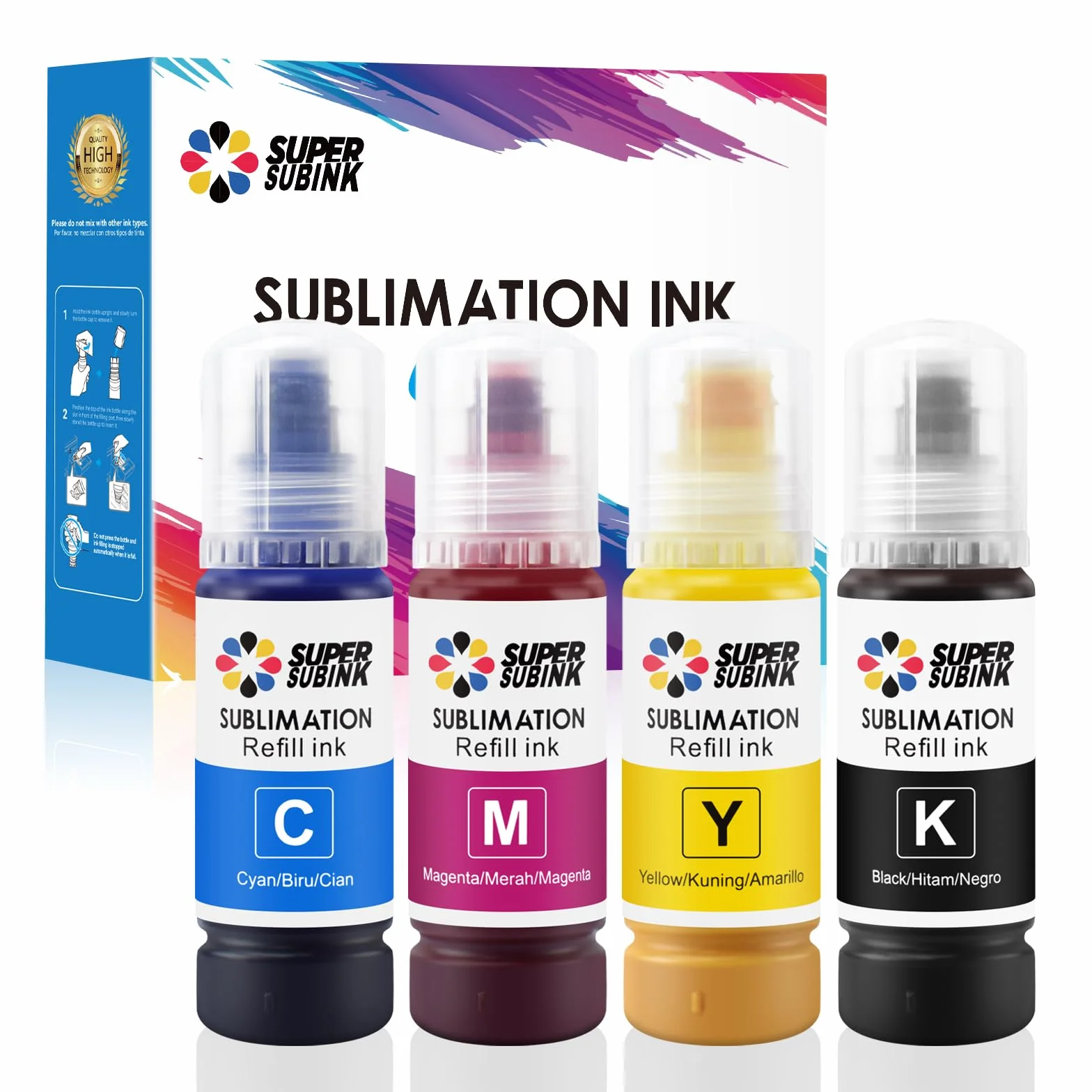 Sublimation Ink for Epson 2800 ET2850 ET2720 ET2760 ET4800 ET15000 Heat Press Transfer Ink