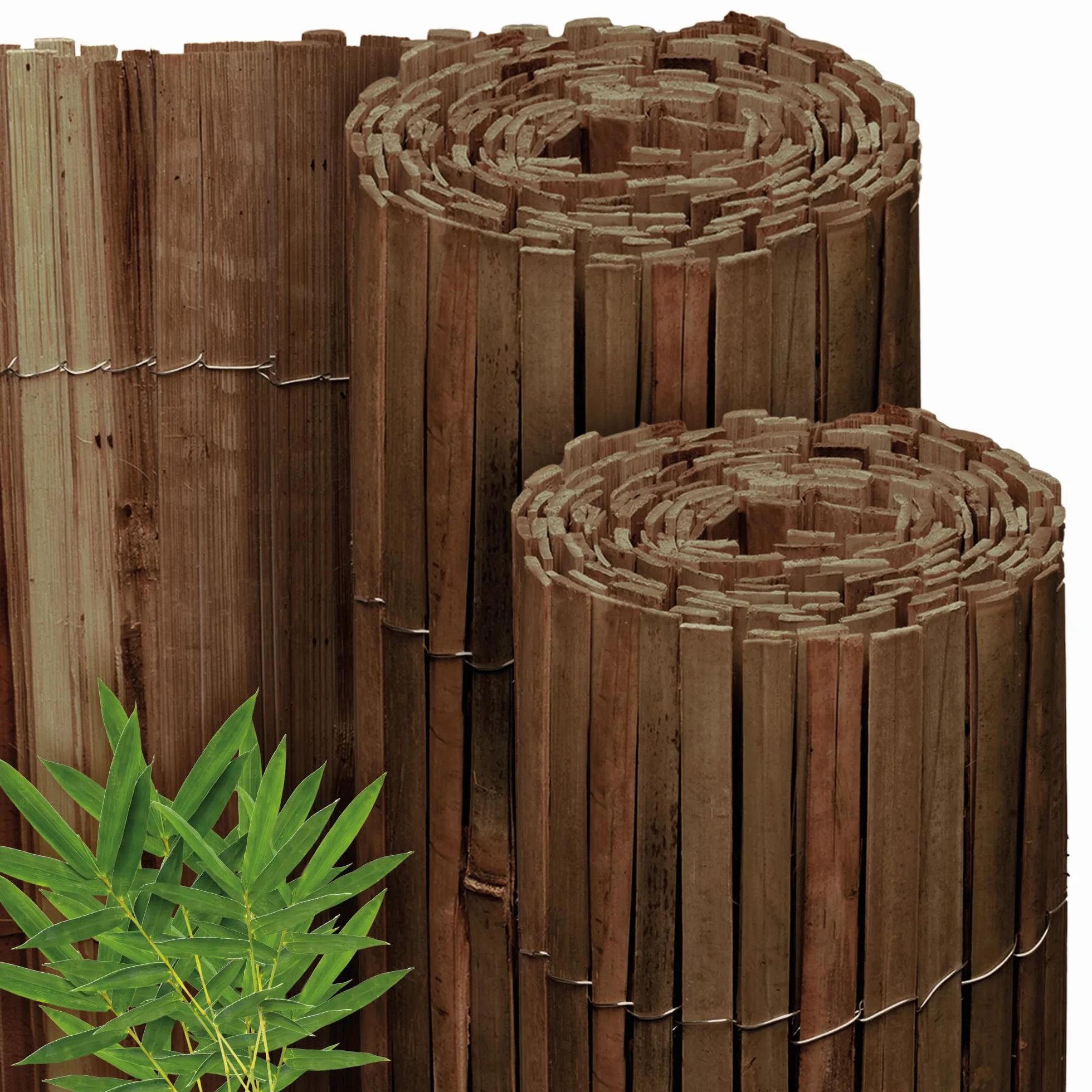Canisse Bambou Balcon Brise Vue 120x600 cm Marron Foncé Sole Royal – Palissade Jardin Exterieur