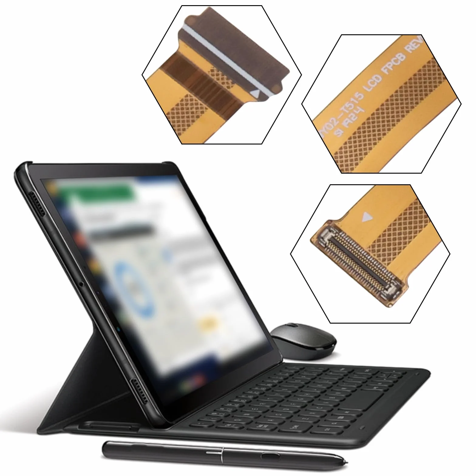 OTOTEC 2 Pièces Câble Ruban Interne pour écran LCD Samsung Galaxy Tab A 10.1 2019 SM-T510 SM-T515