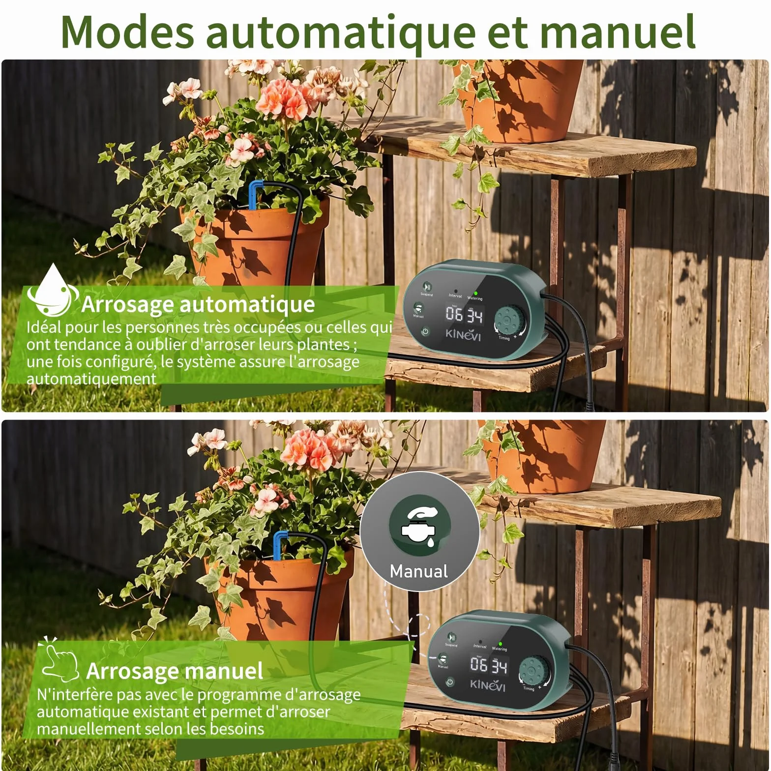 Kit Arrosage Automatique Solaire Jardin Ysteme Irrigation Goutte à Goutte 15 Plantes Balcon Extérieur