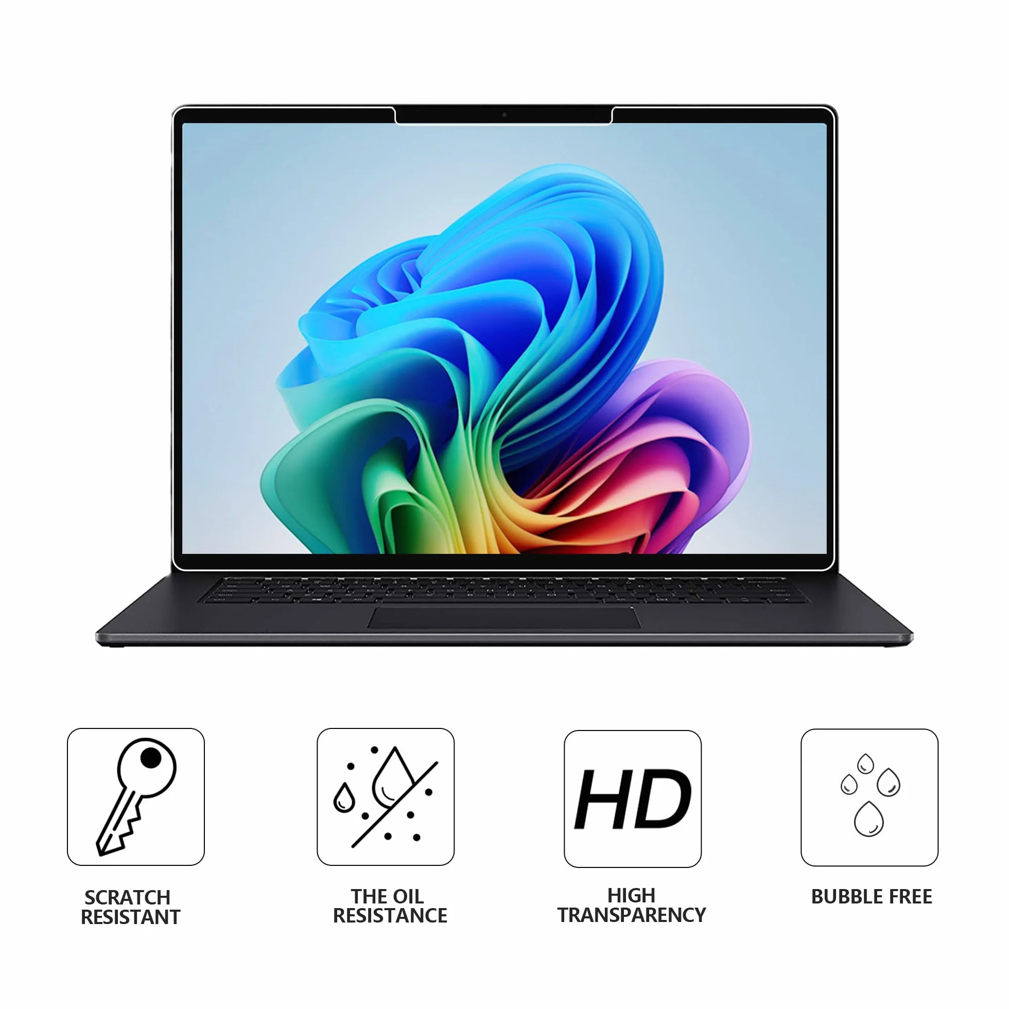 MEGOO Verre Trempé pour Microsoft Surface Laptop 7 2024 15 Pouces Anti-rayures