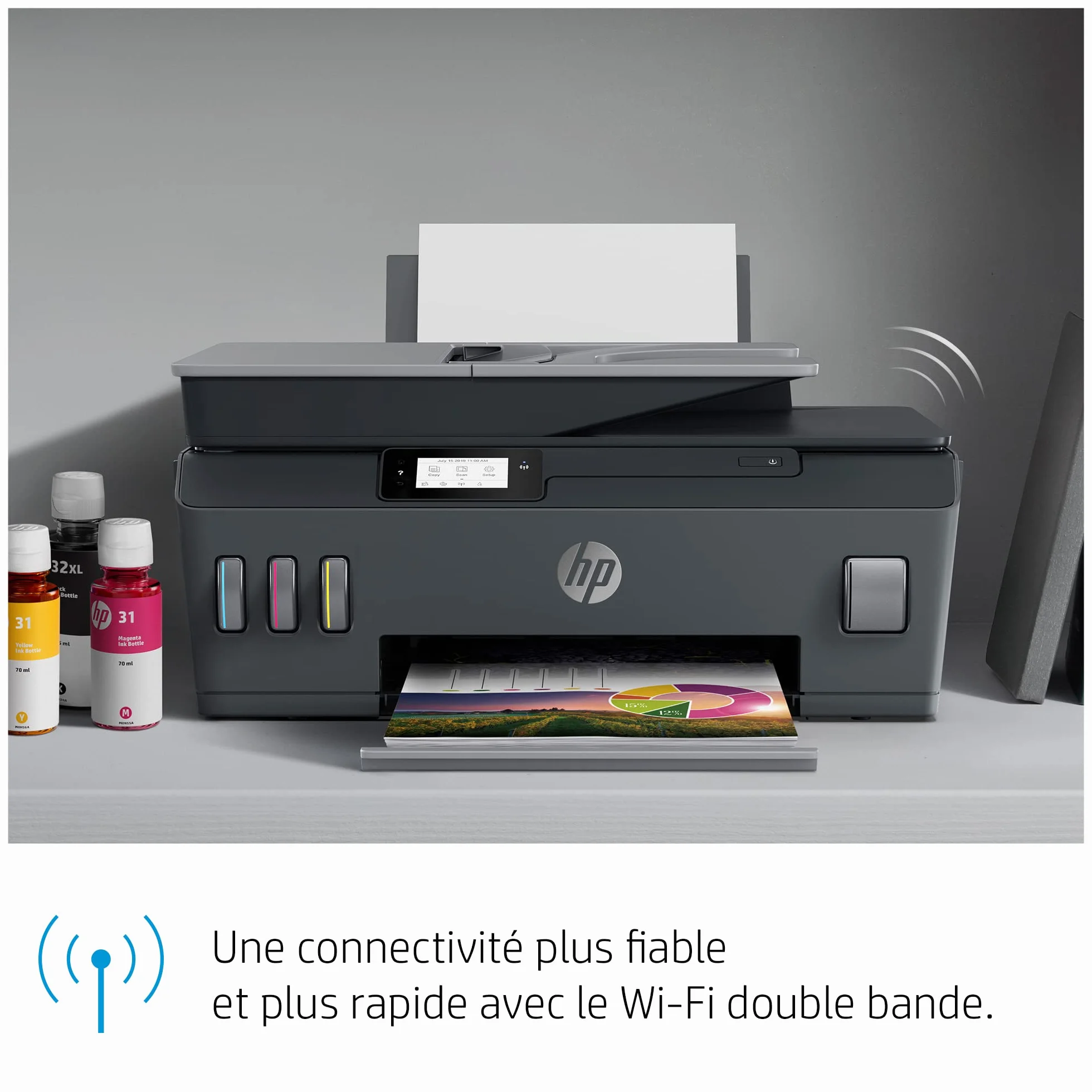 HP Smart Tank Plus 570 Imprimante tout en un Jet d'encre couleur 3 ans d'encre inclus A4 Wifi