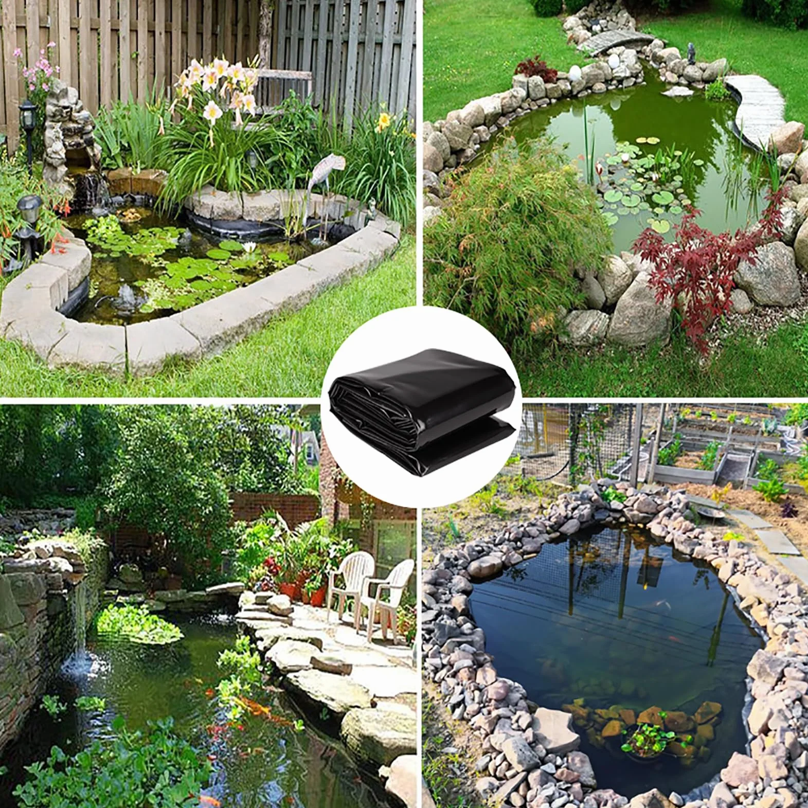 Revêtement de bassin préformé résistant à la perforation imperméable pour bassin de jardin cascade facile à couper 7 x 9 m