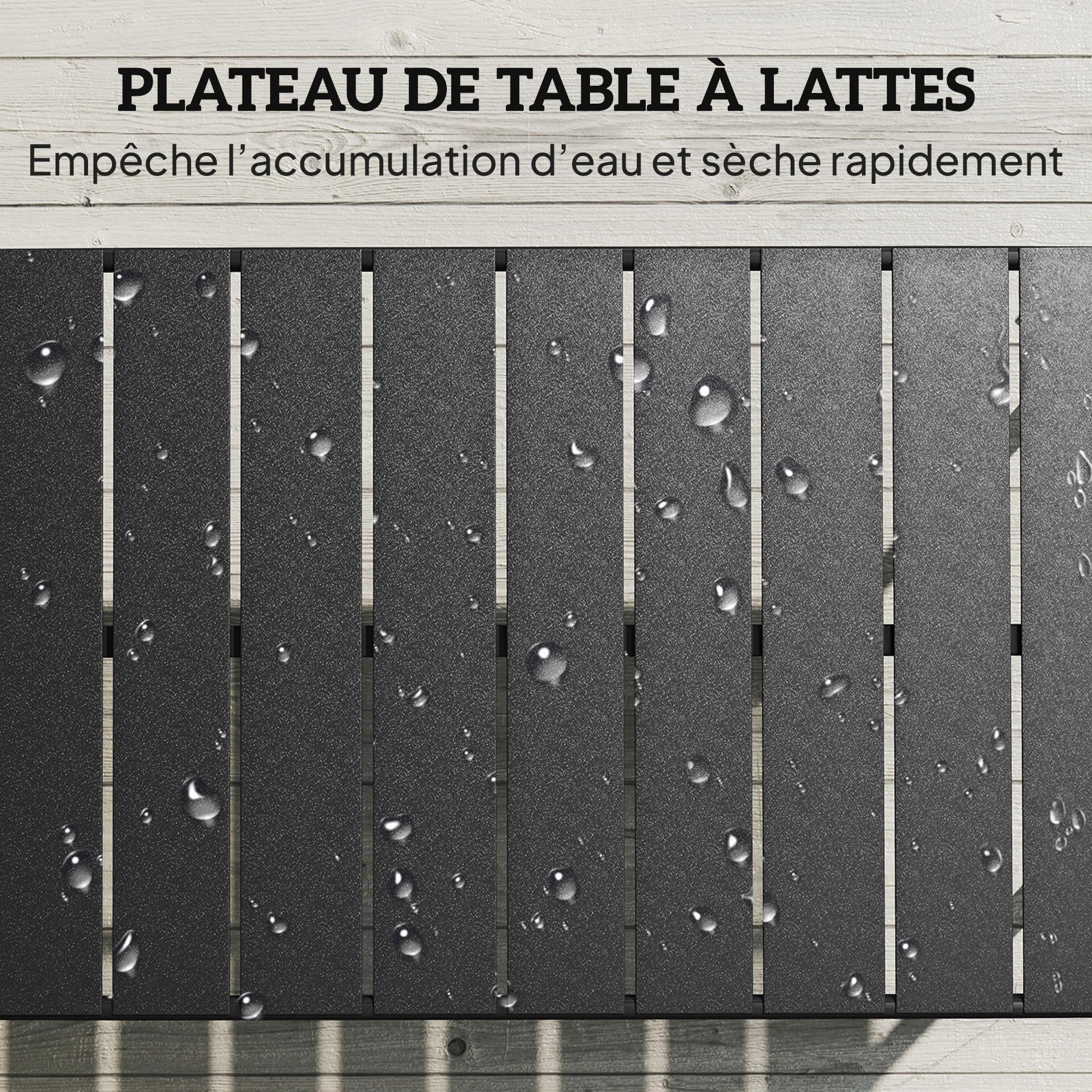 Outsunny Table Basse de Jardin en Acier Galvanisé 90x50x43cm Noir
