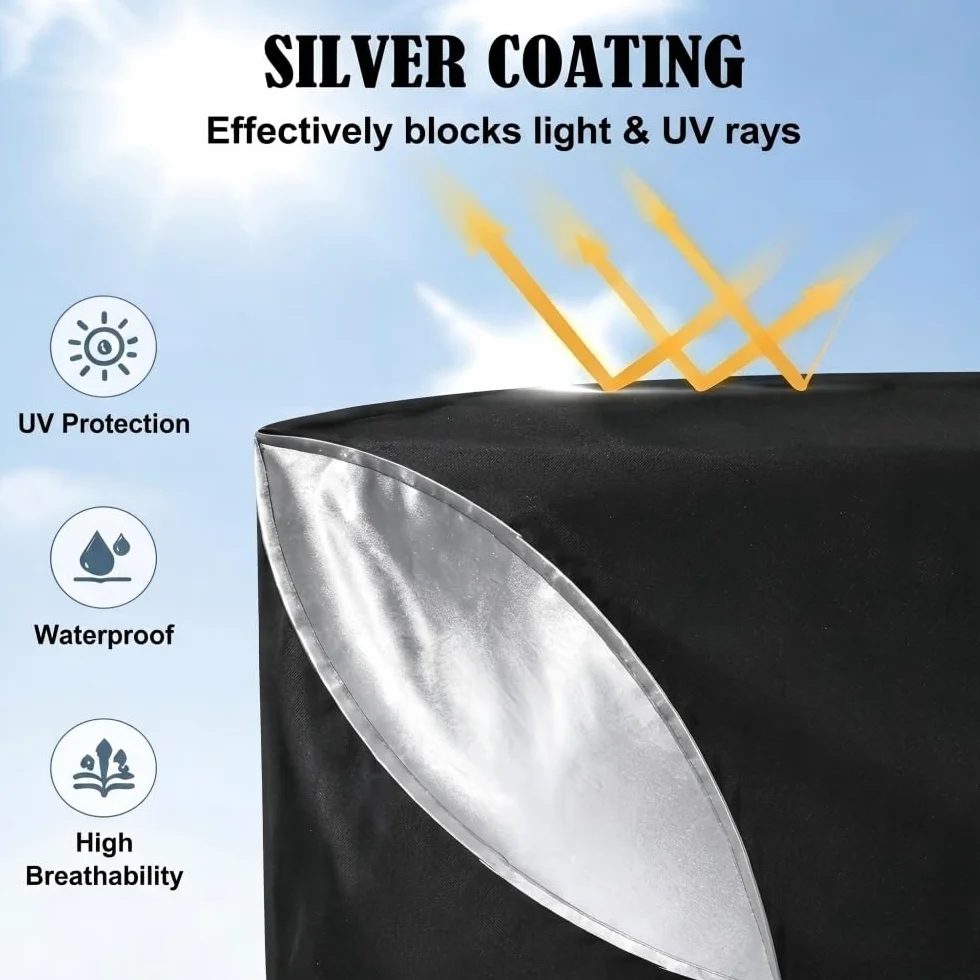 Housse De Protection pour Plaque De Feu 100 Cm Oxford Anti-UV Etanche 420D Barbecue Exterieur Noir