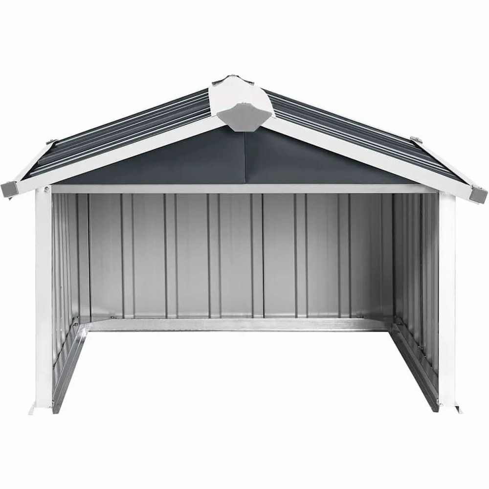 Garage pour tondeuse à gazon en acier galvanisé - 92 x 97 x 63 cm - Anthracite - Abri de jardin résistant aux intempéries pour robots à gazon et rangement d'outils en extérieur
