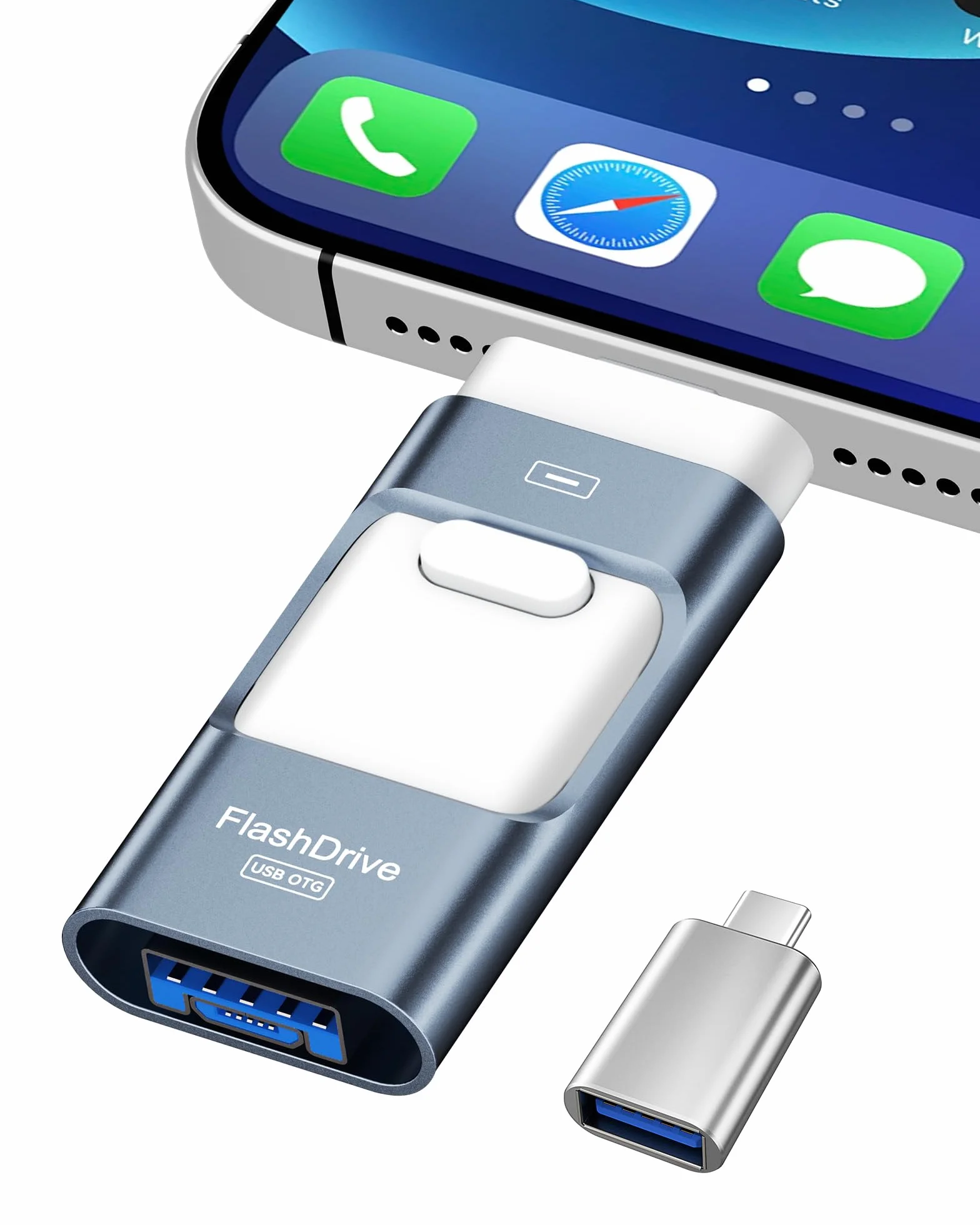 ZARMST Clé USB 256 Go 4 en 1 USB C 3.0 Flash Drive Transfert Rapide Mémoire Externe Bleu