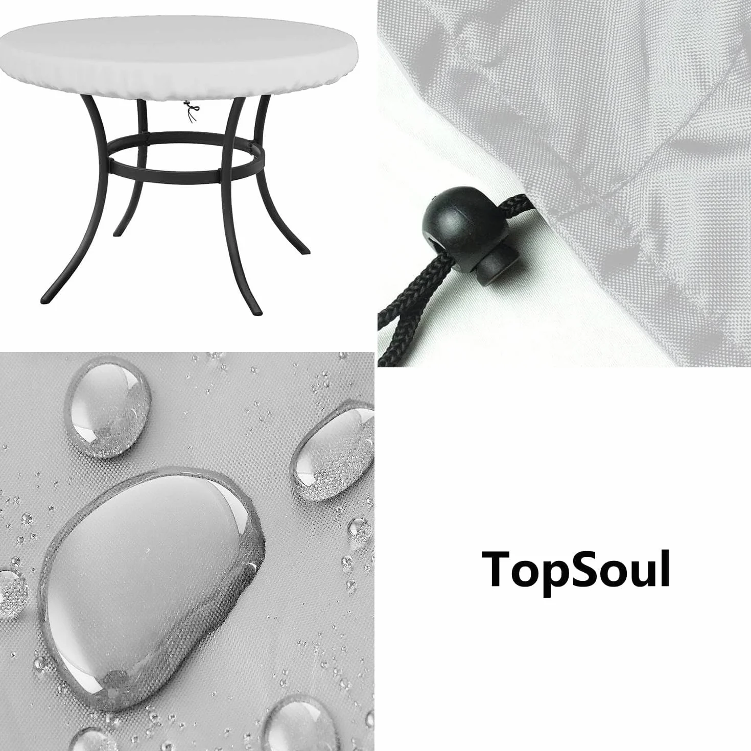 Housse de Table Ronde Extérieur Imperméable Anti-UV 160x10cm