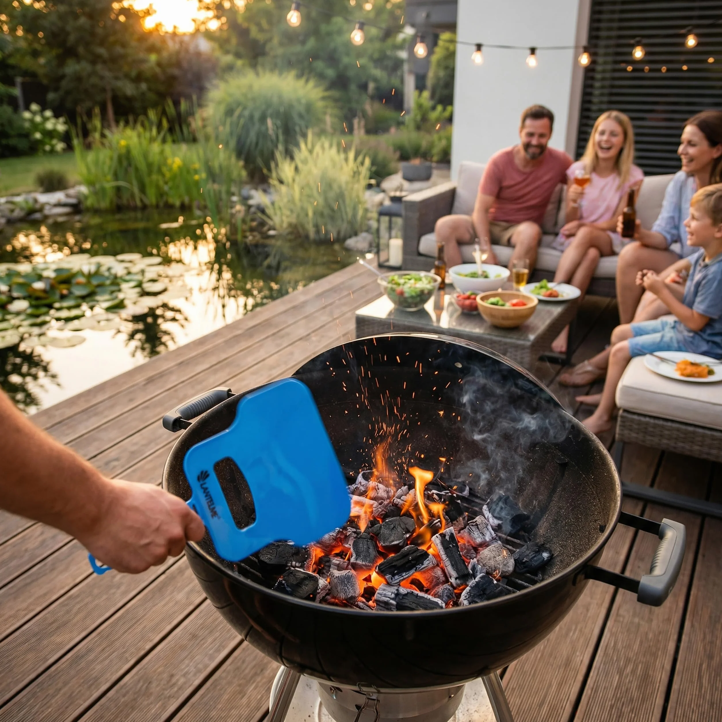 Lantelme Lot de 3 Éventails de Barbecue 20 x 30 cm Aide Allumage sans Chimiques