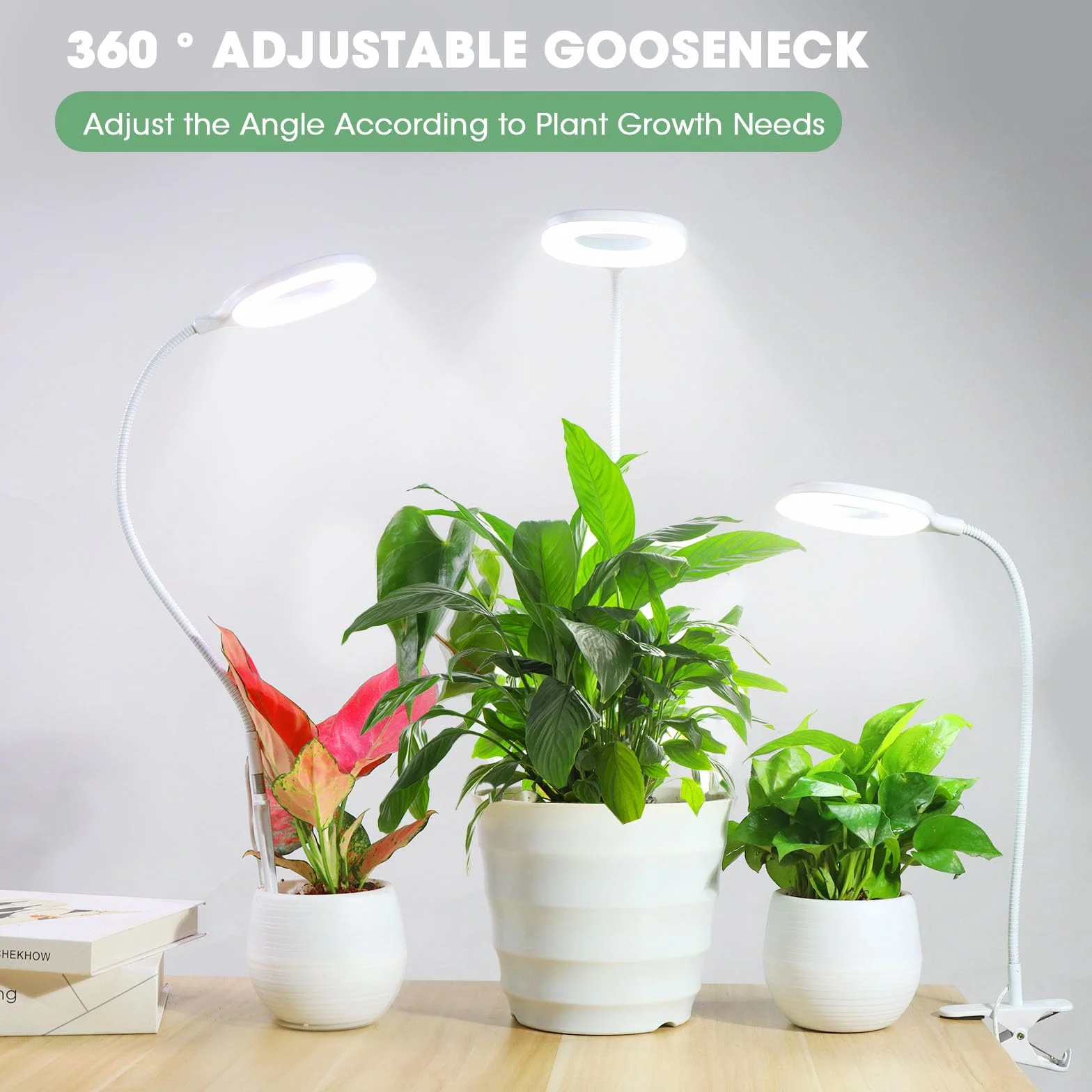 Lampe Horticole LED Spectre Complet 10W 56 LED Grow Light pour Plantes Intérieur