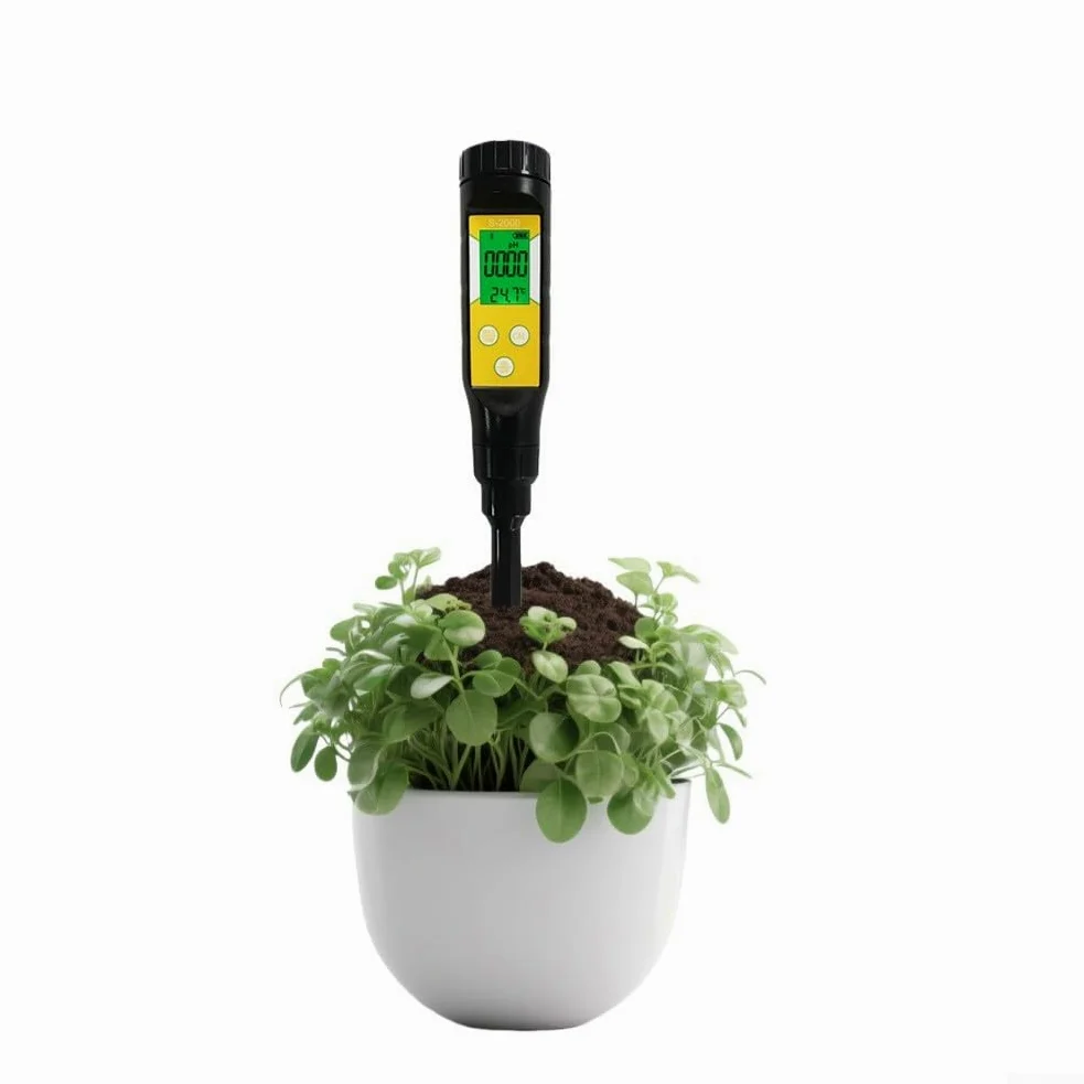 Testeur de pH du sol sans fil avec application smartphone, testeur numérique de température et d'acidité pour pots de jardin et agriculture, étanche IP67, design compact