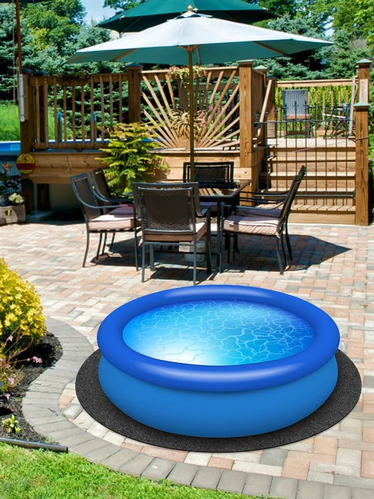 Tapis Rond pour - 198 cm - Réduction du Bruit - en Feutre - Forte Absorption d'eau avec Dessous antidérapant - pour Baignoire, Piscine