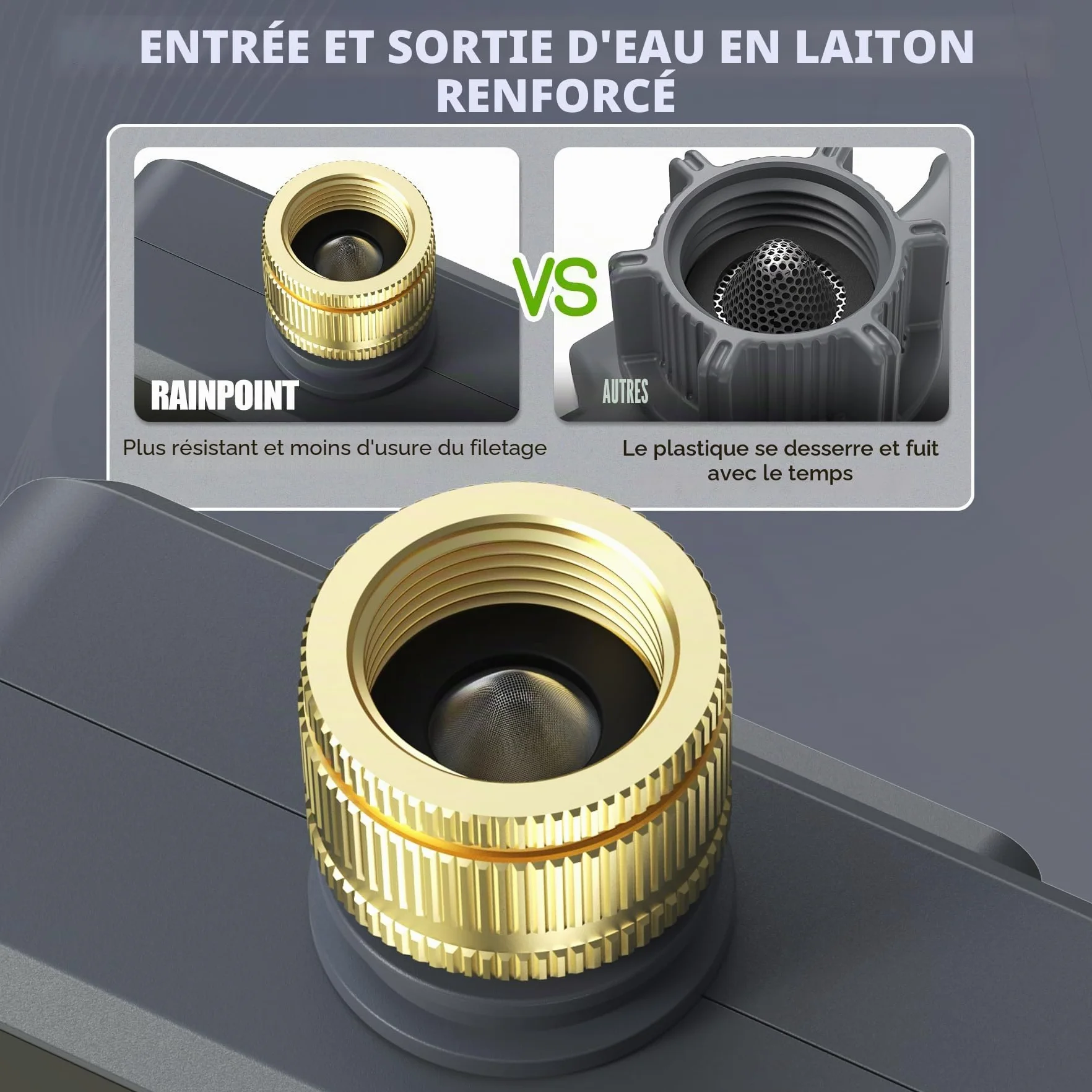 RAINPOINT Programmateur Arrosage WiFi 2 Sorties Laiton Automatique Jardin Application Commande Vocale