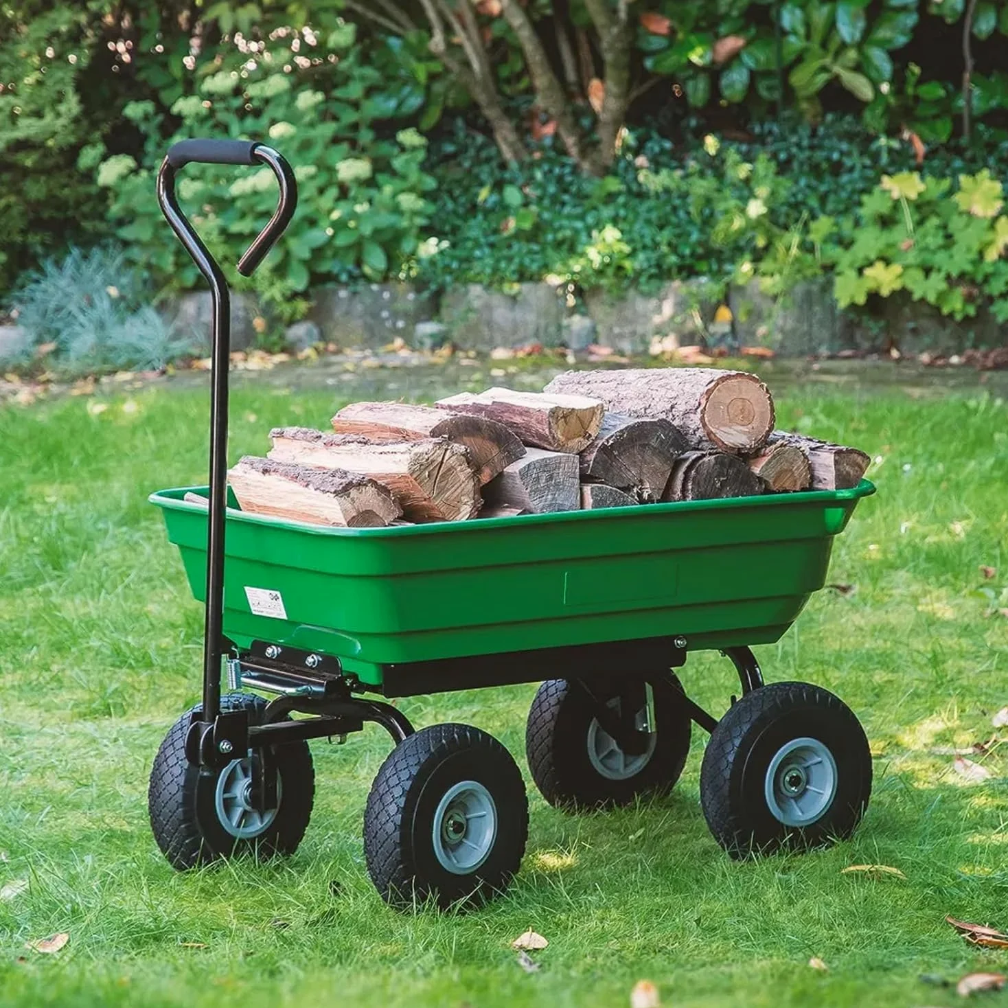 Avilia Brouette de Jardin Polyvalente 75 l avec Baignoire Rabattable et Roues pneumatiques – Solution optimale pour Le Transport du Bois, Les Plantes et Les matériaux de Jardinage en ABS Vert