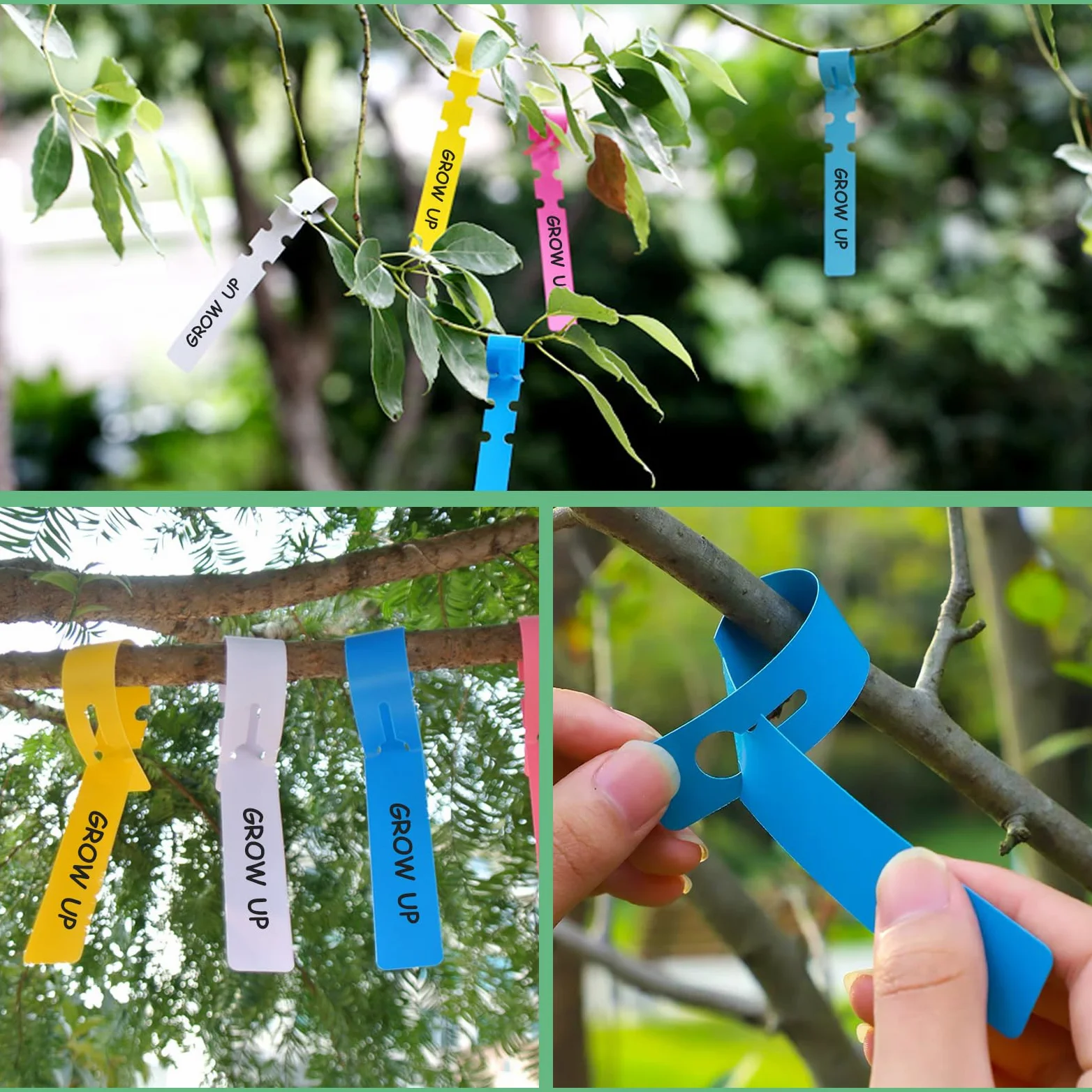 Lot de 1200 étiquettes d'arbre en plastique étanches - 20,8 x 2 cm - Couleurs mélangées - Réglables - À suspendre - Pour chambre d'enfant, jardin et plantes en pot