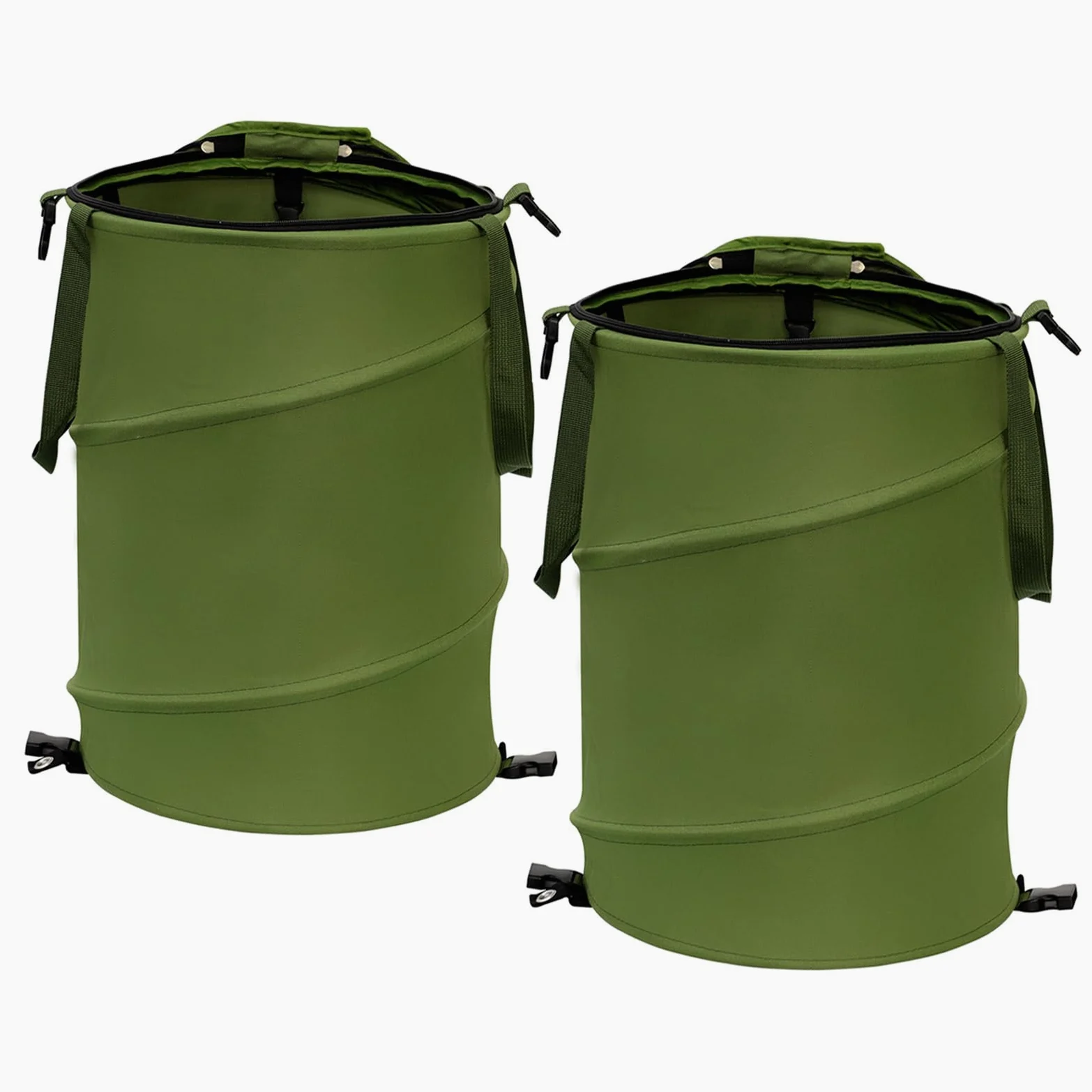 Lot de 2 sacs de jardin réutilisables pour pelouse et feuilles, pliables/dépliables, 45,7 x 55,9 cm et poubelle de recyclage avec couvercle pour rangement de la maison, du linge, du camping,