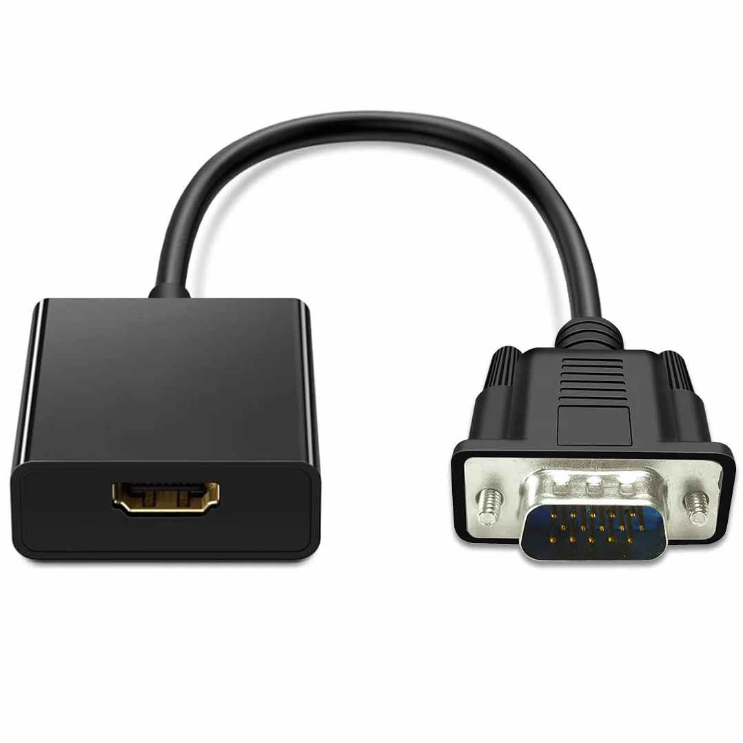 Adaptateur Convertisseur VGA vers HDMI 1080P 60Hz Mâle Femelle Audio 3,5mm
