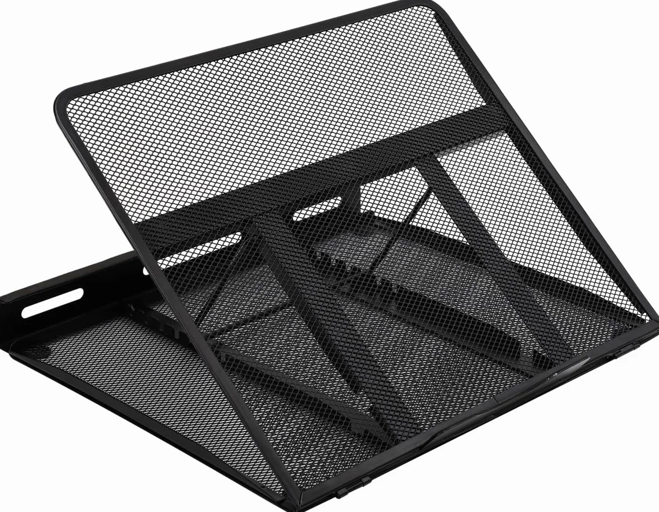Amazon Basics Support Ergonomique Ventilé Réglable 7 Niveaux Maille Acier Ordinateurs 25,4-43,9cm Noir