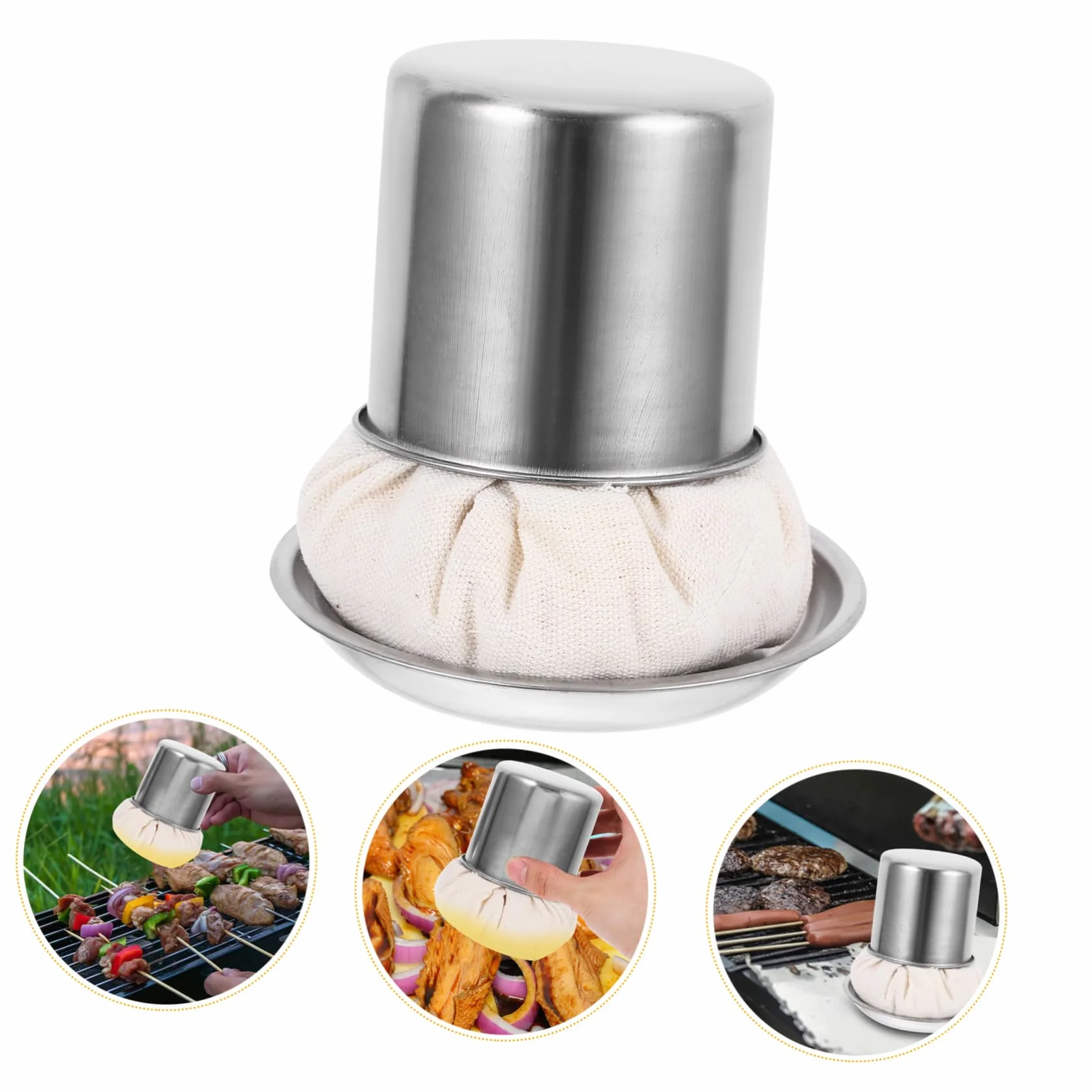 ABOOFAN Tampon Graisseur Crepiere en Acier Inoxydable Essuie-Glace Multifonctionnel pour Cuisine Barbecue