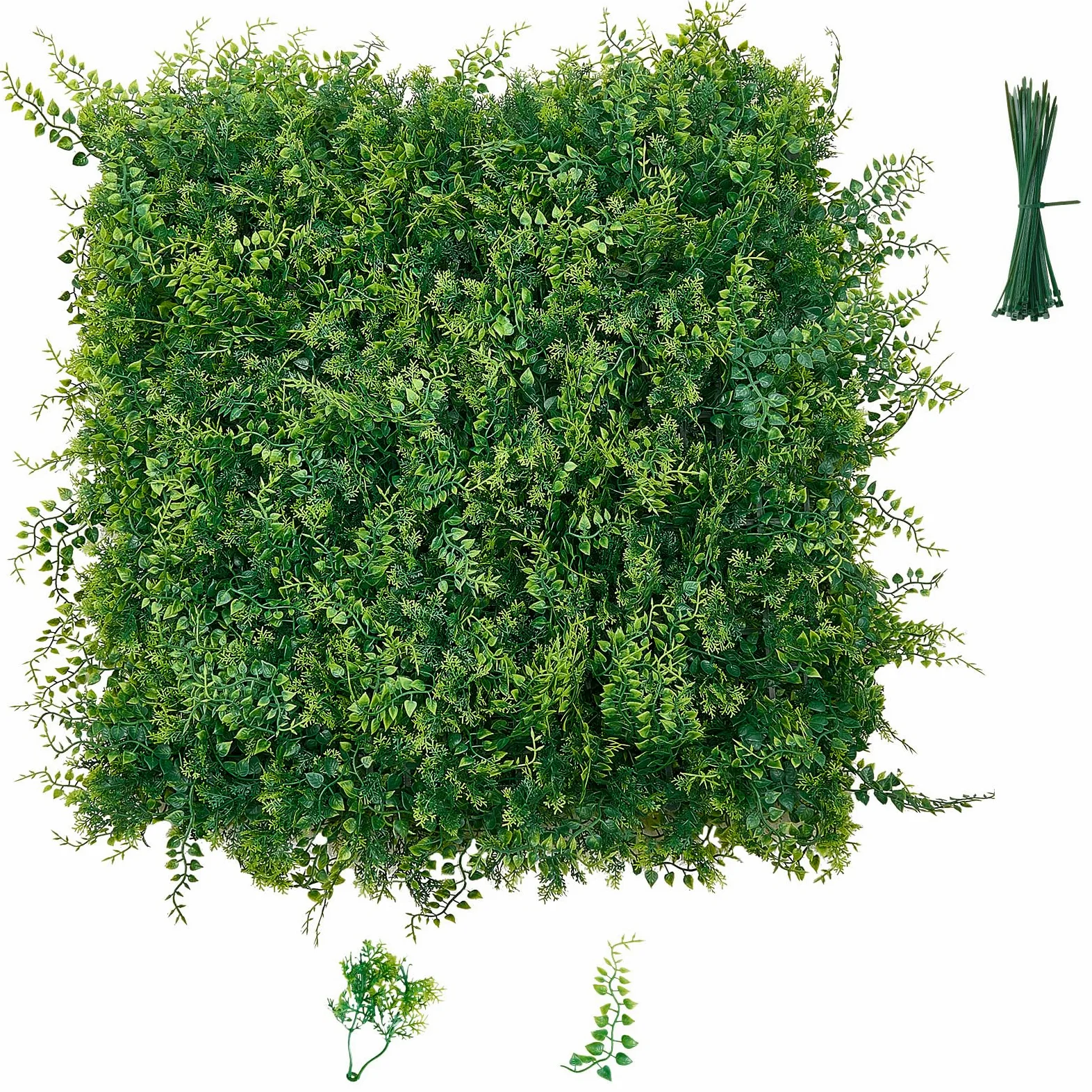 VEVOR Mur Végétal Artificiel 50,8x50,8 cm Haie Artificielle Lot de 12 Panneaux de Verdure Artificielle Brise Vue de Balcon pour Décoration, Mariage, Intérieur et Extérieur, Clôture de Jardin, Terrasse