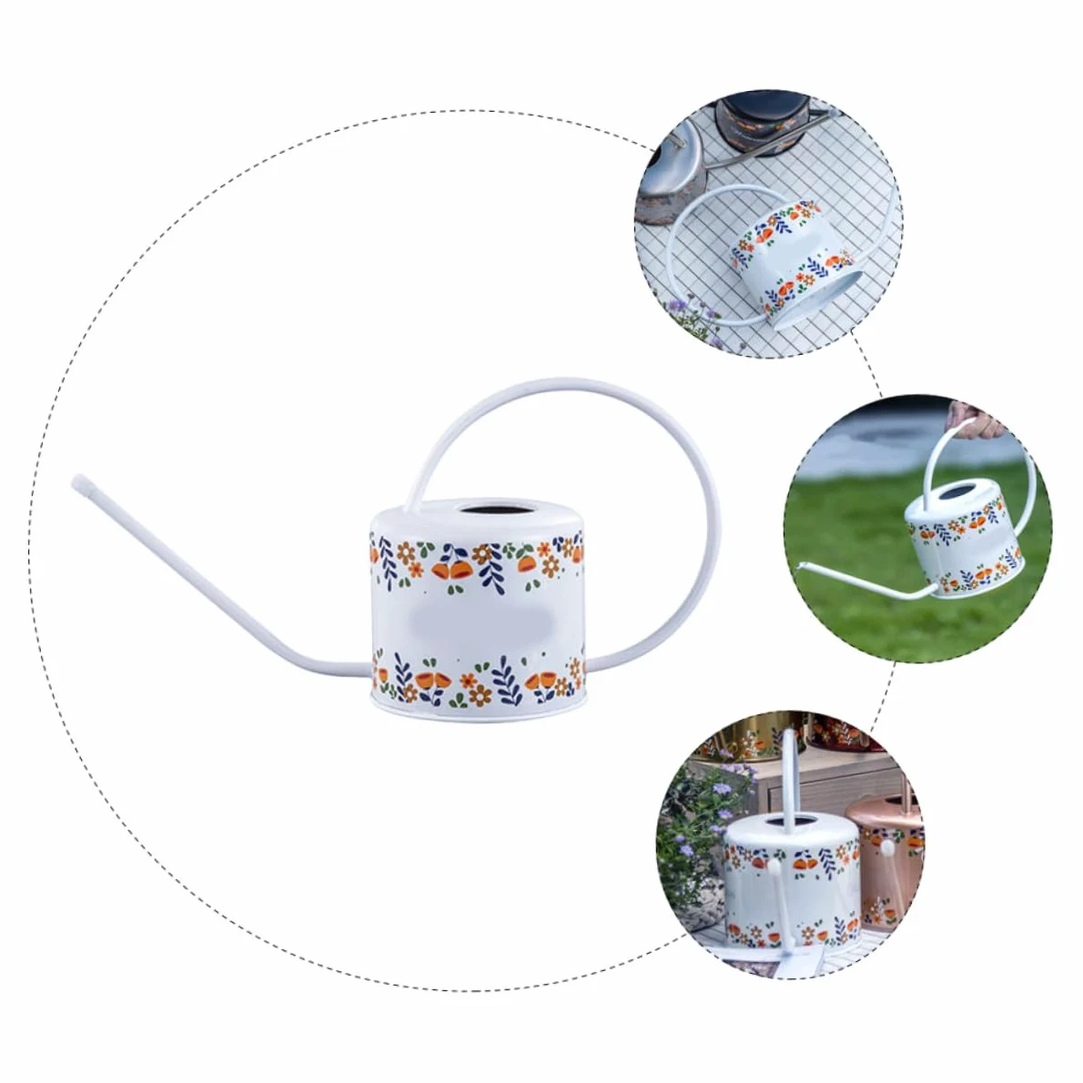 Toyvian Arrosoir Vintage Acier Inoxydable avec Long Bec Outil de Jardinage pour Arrosage des Plantes et Fleurs Capacité et Prise Ergonomique