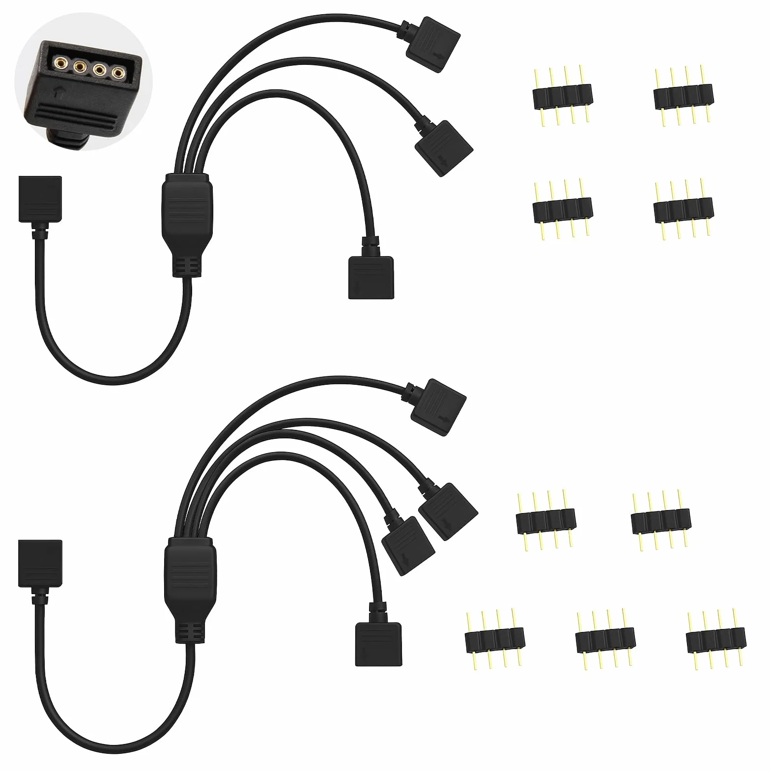 Câble Répartiteur ARGB 5V 4 Broches, Hub ARGB et Fan Splitter 30 cm pour PC