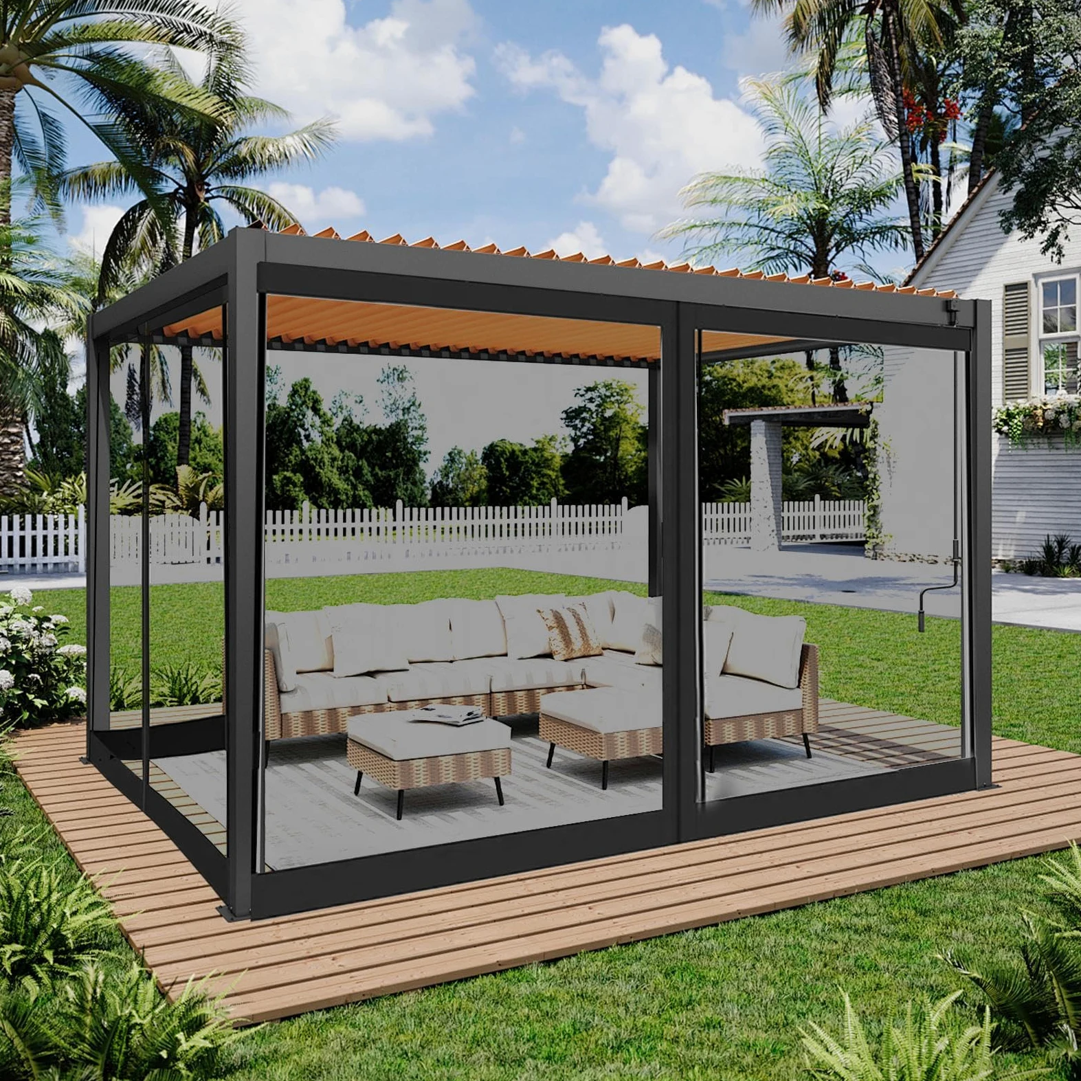 Filet pour Gazebo Anti-Moucheron, Aération, Résistant UV, Ensemble 4 Pièces | Filet De Pergola pour patio, extérieur, tente, jardin, camping, terrasse, balcon, pique-nique, camping-car
