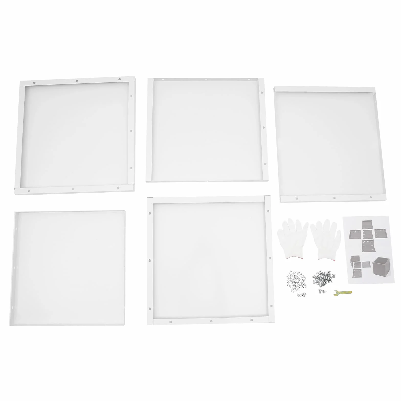 Jardinière Carrée 60x60x60cm Acier Pot à Plantes Cubique Extérieur Blanc