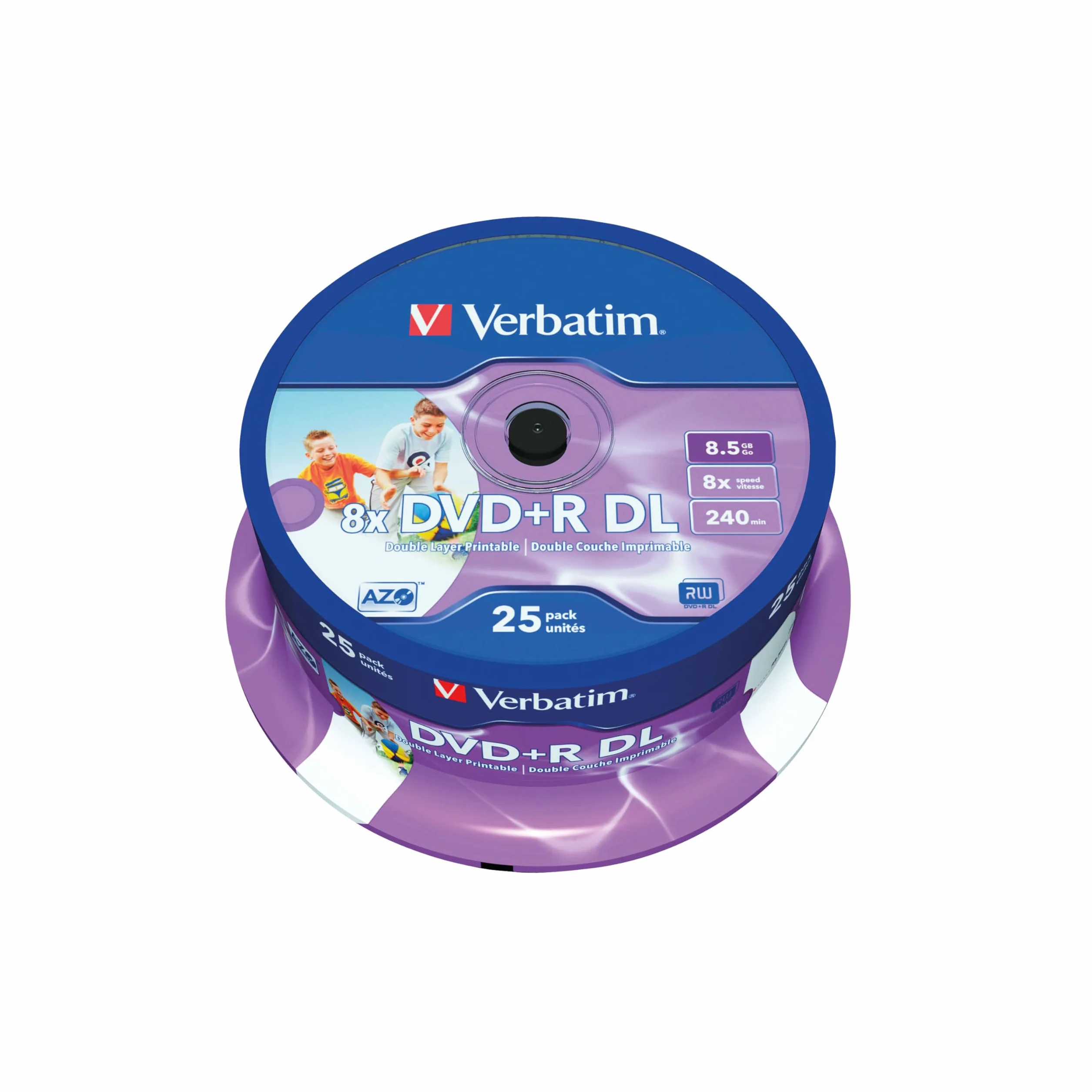 Verbatim DVD+R Double Layer 8X Printable Surface 8.5GB Spindle 25