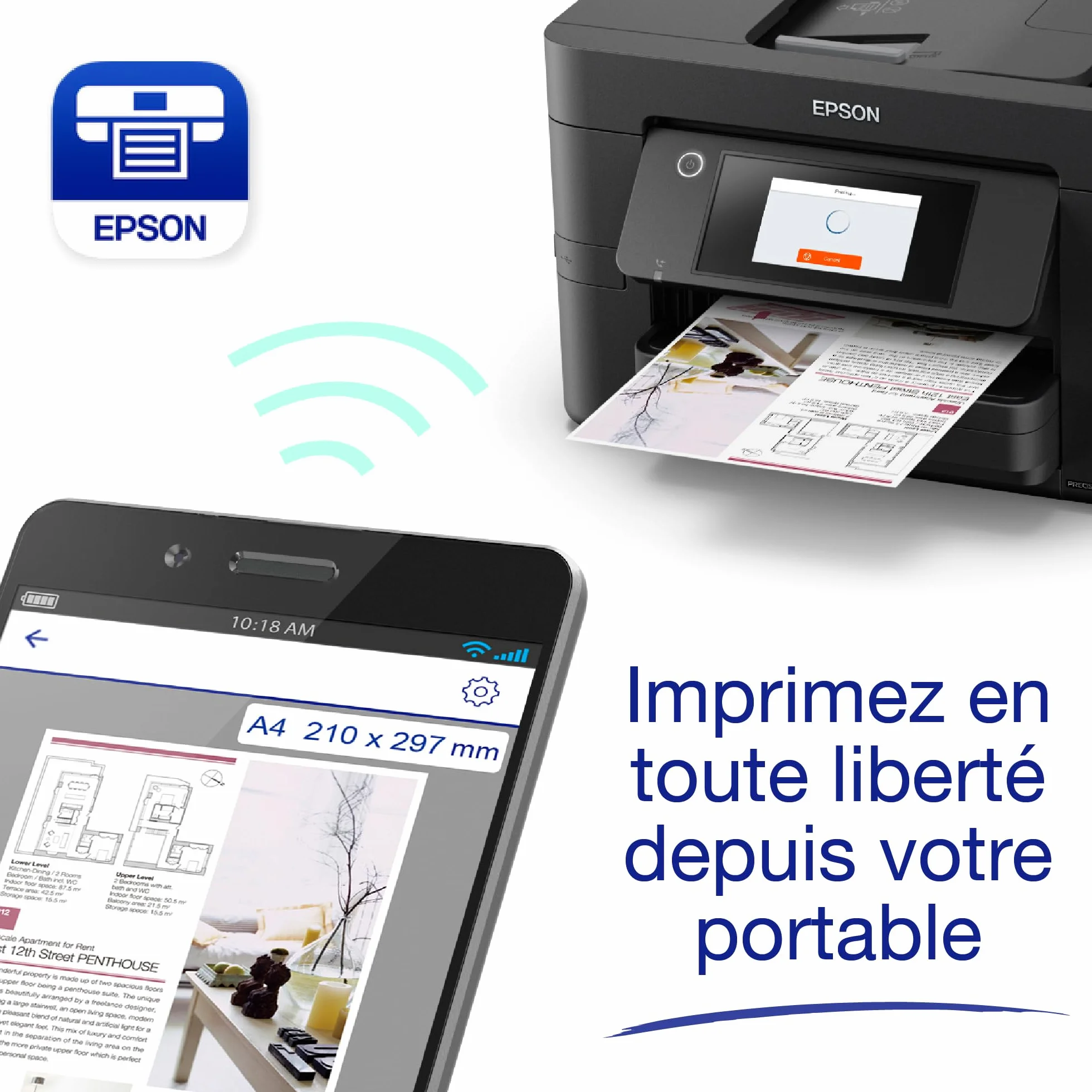 EPSON WorkForce Pro WF-4820DWF Imprimante 4-en-1 recto-verso WiFi Direct Ethernet PrecisionCore