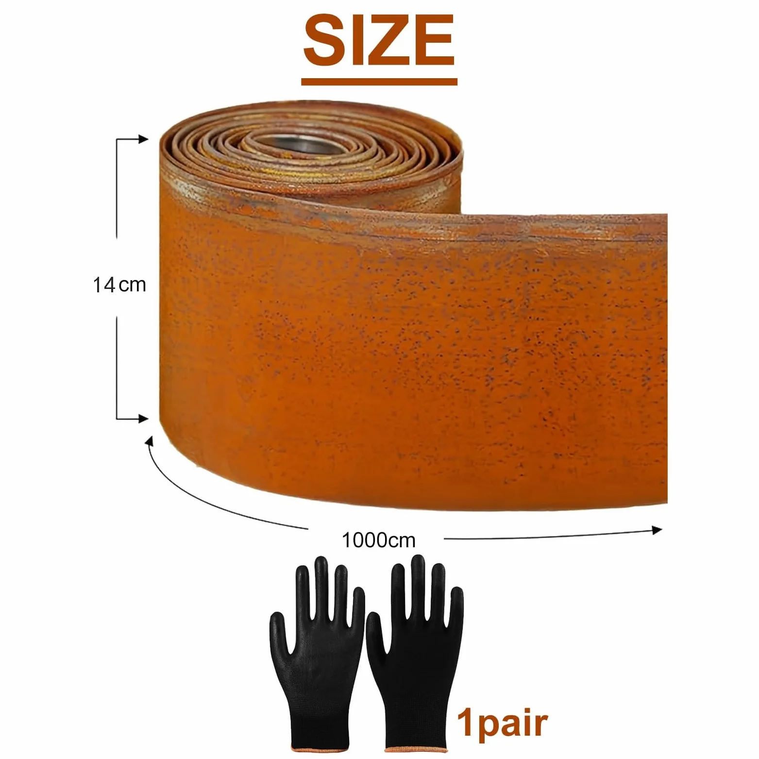 Bordure de pelouse en métal robuste pour jardin et pelouse | Bordure de pelouse en acier Corten aspect rouille - Bordure de parterre pour pelouse DIY