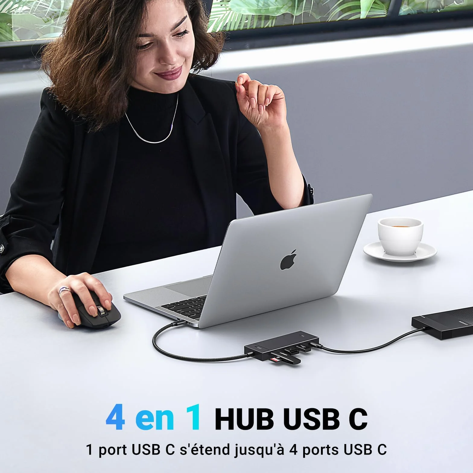 UGREEN 10Gbps Hub USB C 3.2 Gen2 Adaptateur Multiport 30CM Compatible MacBook iPad Pro Air Mac Mini M4 Surface
