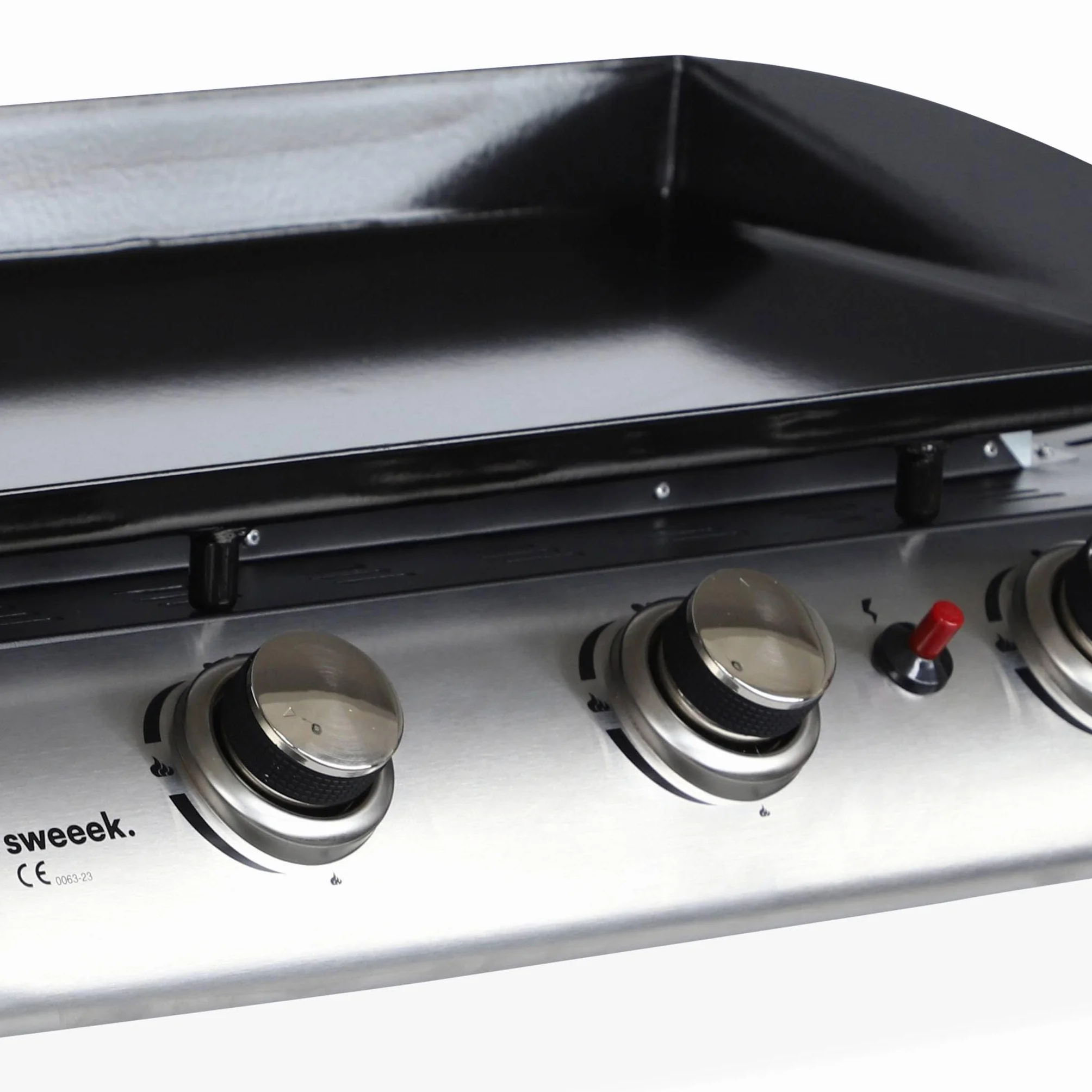 Alice's Garden Plancha au gaz 3 Feux Porthos 7.5 KW Barbecue Cuisine extérieure INOX