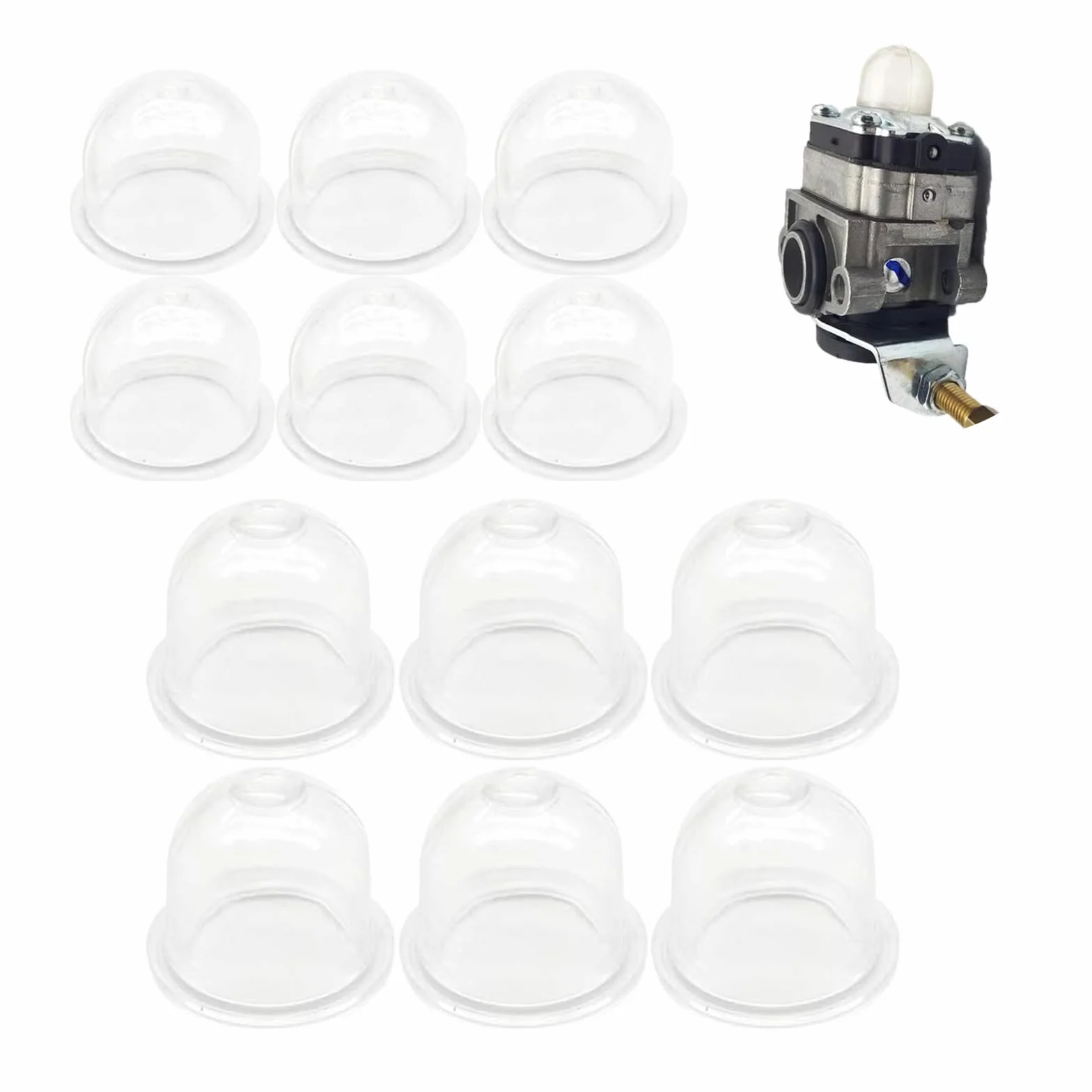 Pompe à essence débroussailleuse 19 mm 22 mm Primer Bulb Pump Blanc Transparent Carburateur Caterll 12 pièces