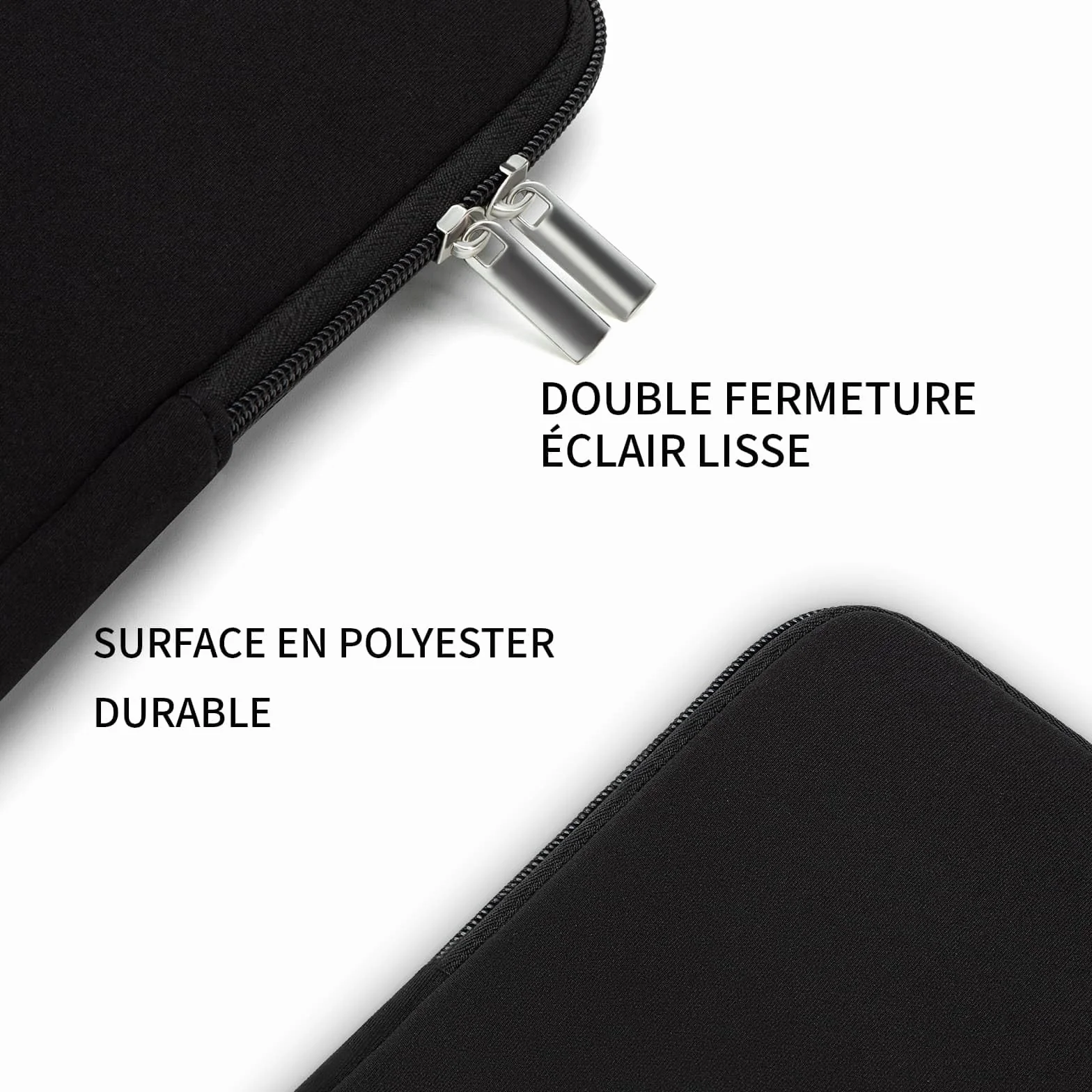 RAINYEAR Housse de Protection Ordinateur Portable 14 Pouces Compatible MacBook Air 15 Pouces M2 M3 M4 M5 Noir