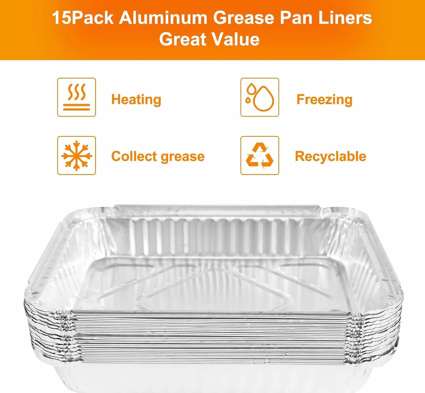 GFTIME Bac d'égouttement pour barbecue Weber Q200 Q300 Serie avec 15 inserts aluminium