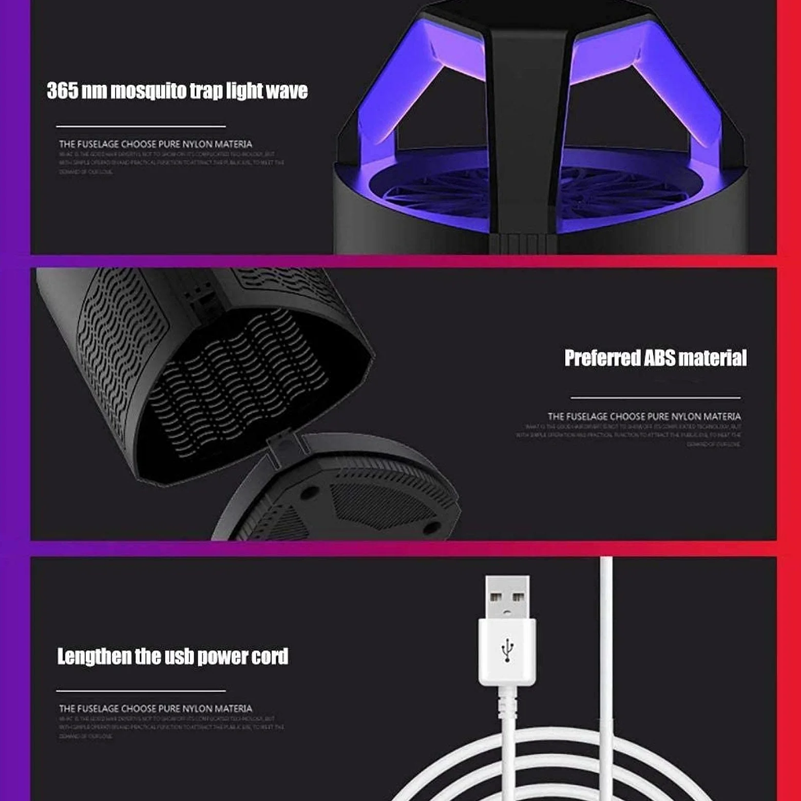 Lampe Anti-moustiques, Lampe électrique Anti-Insectes, lumière ultraviolette, piège à moustiques, piège à Insectes, Lampe pour Camping, randonnée, extérieur, intérieur, Rose