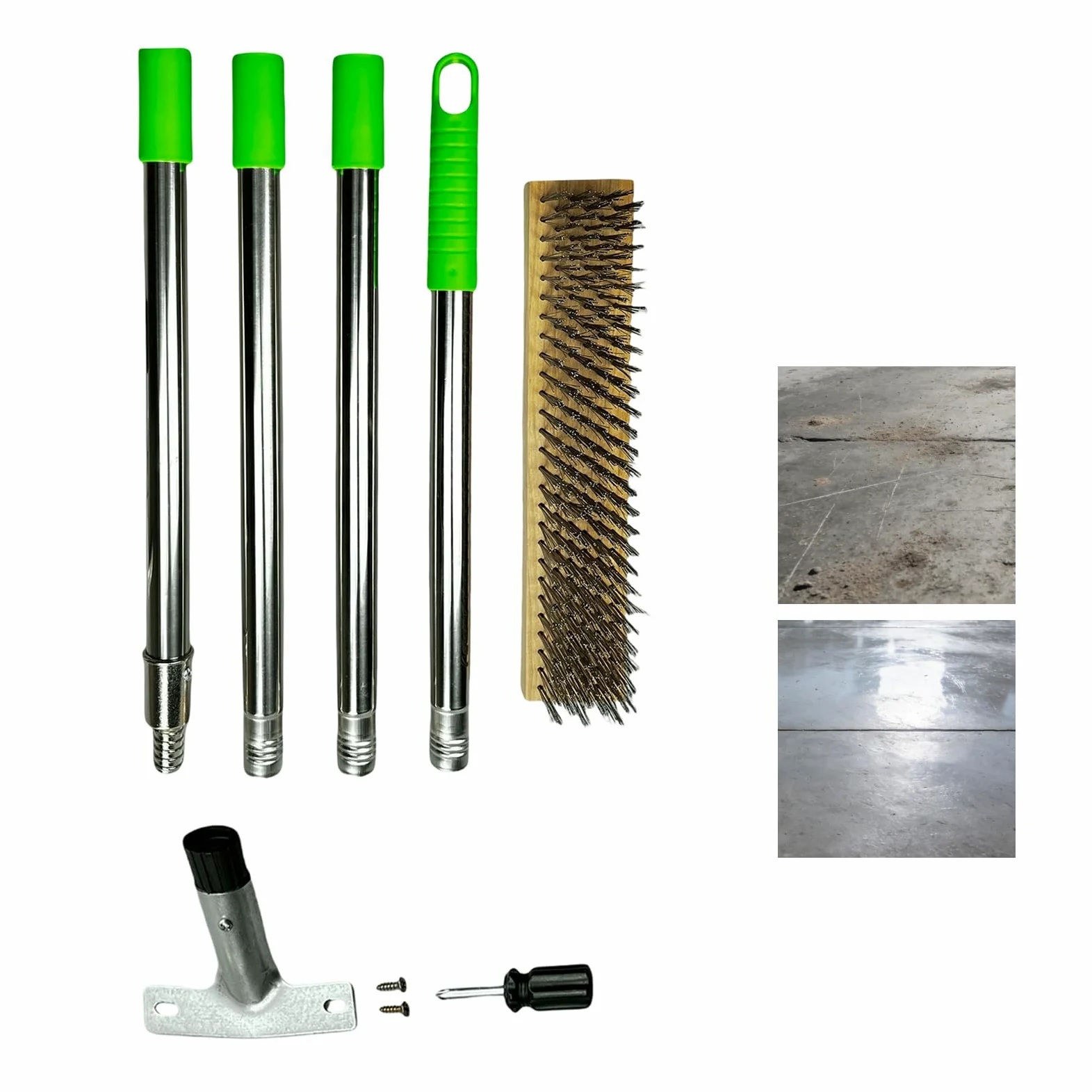 Brosse métallique de nettoyage Grattoir à poils durs pour sol | Balai de sol extérieur pour béton, carrelage, terrasse, joint, patio, jardin, garage, maison pour extérieur, béton,