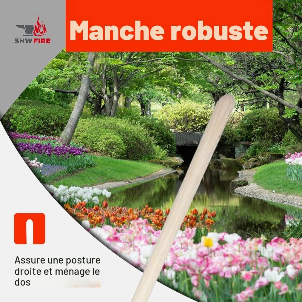 SHW-FIRE | Pelle à fossé 30 x 16 cm, antidérapante en acier spécial, poignée en frêne, idéale pour les tranchées et les drainages, fabriquée en Allemagne