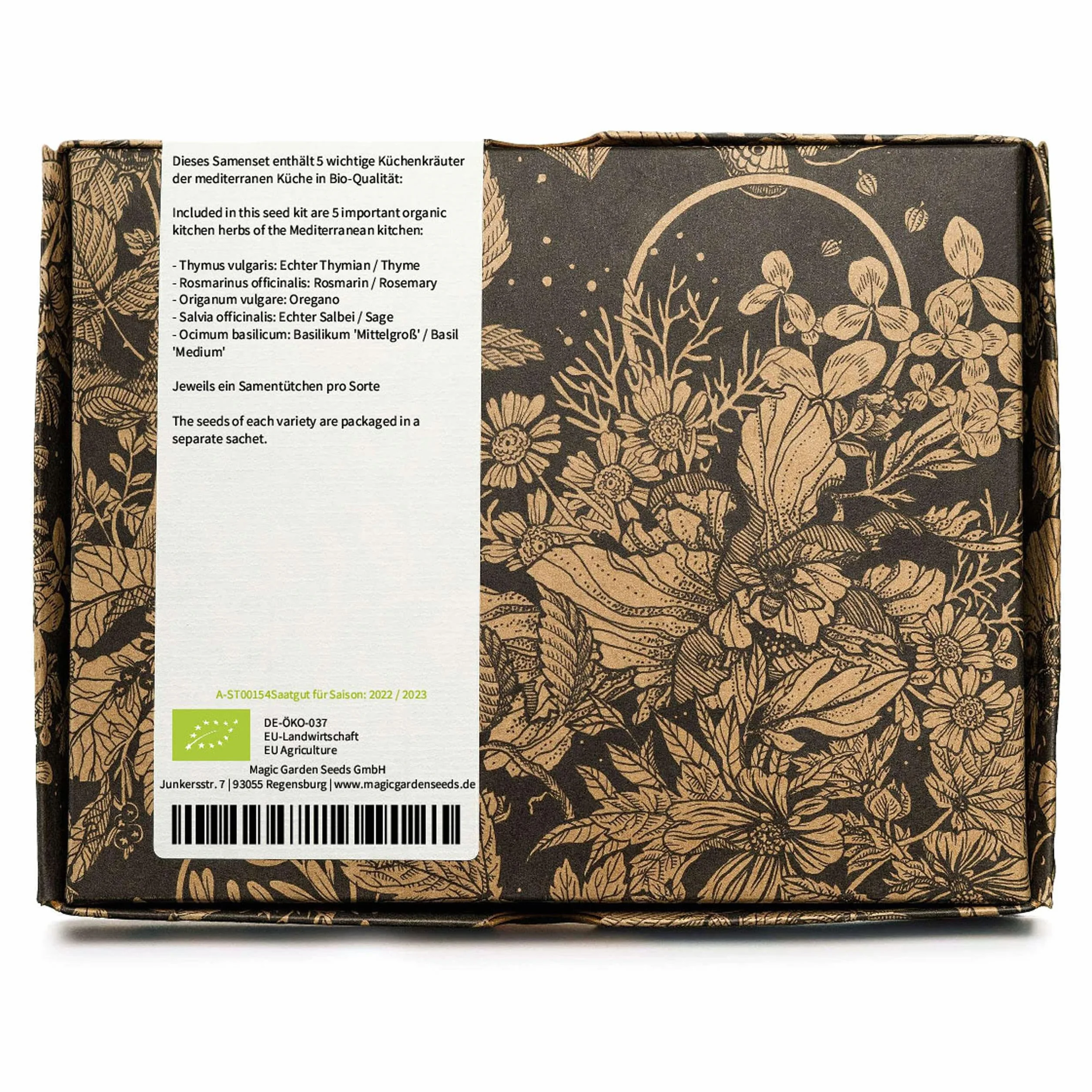 Herbes aromatiques méditerranéennes bio coffret cadeau semences 5 herbes du soleil
