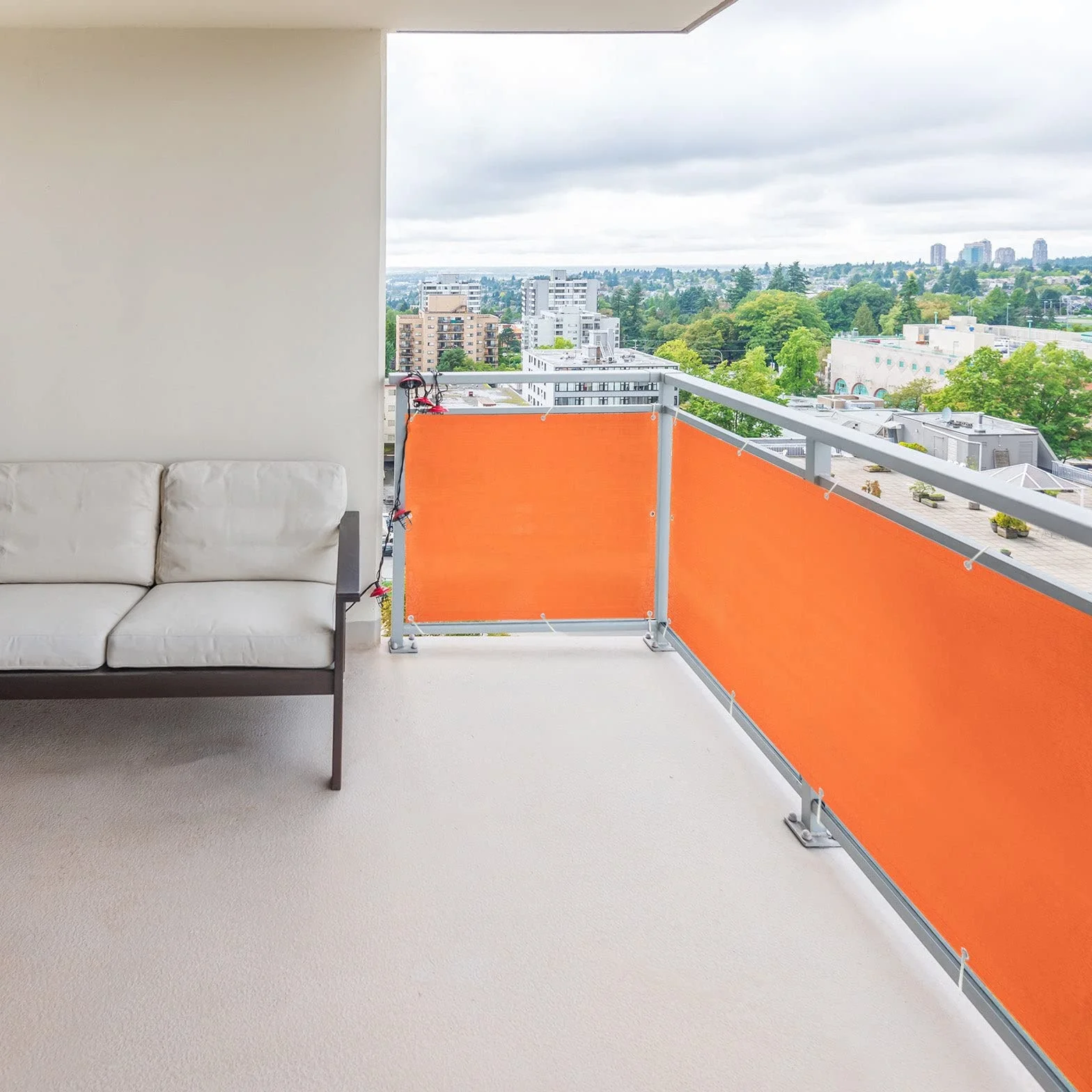 Casa Pura Brise-vue pour balcon Protection UV 90 x 500 cm Tissu polyéthylène haute densité résistant intempéries Orange