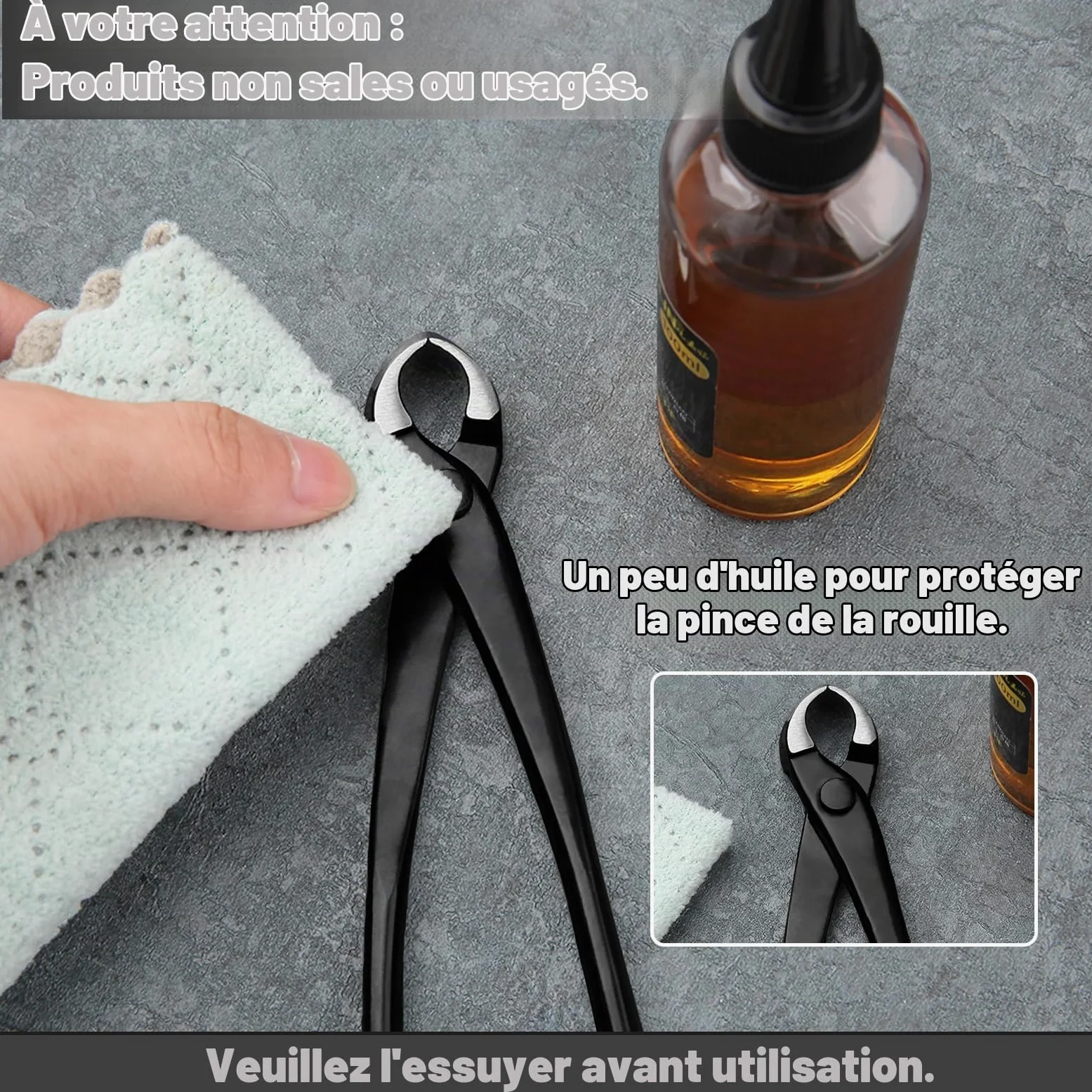 LEONTOOL Ensemble d'outils pour bonsaï – Coupe-bonsaï concave de 20,3 cm et coupe-bouton sphérique de 20,3 cm en acier au carbone Kit d'élagage et d'entretien avec sac de rangement pour bonsaï robuste