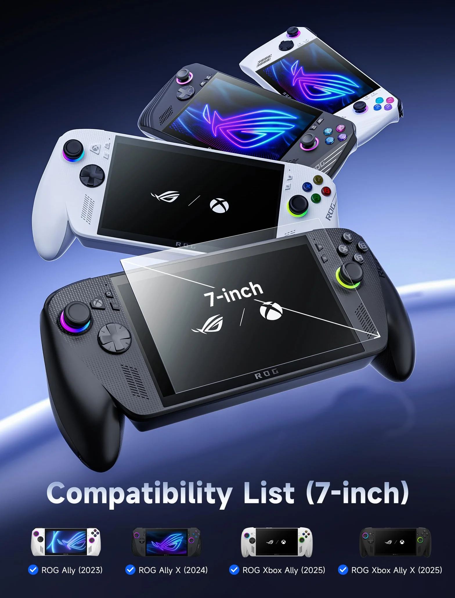 JSAUX Verre Trempé 9H Ultra HD pour ROG Ally/Xbox Ally (2025/2024), 7″ Protection d’écran Anti-rayures Lot de 2