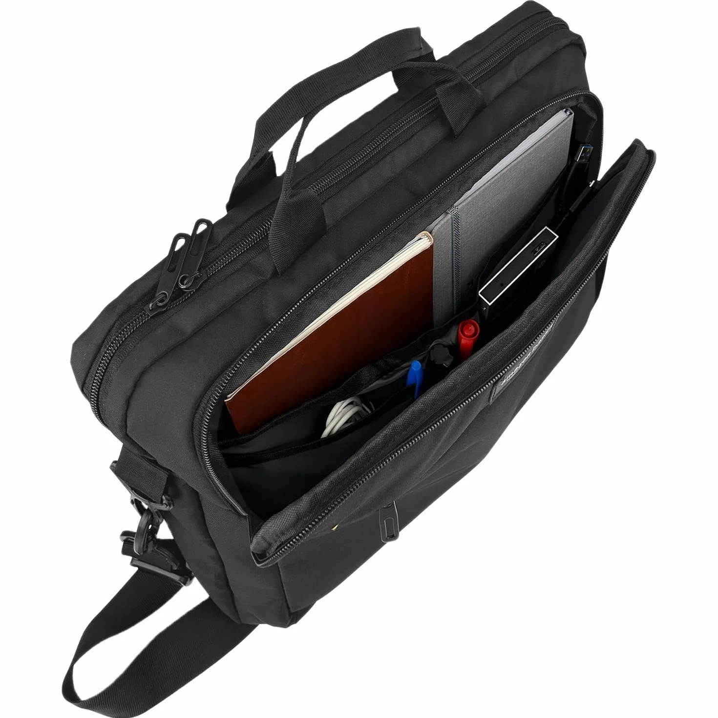 Amazon Basics Sac à bandoulière Compact Ordinateur Portable 15,6 Pouces 40 cm Noir
