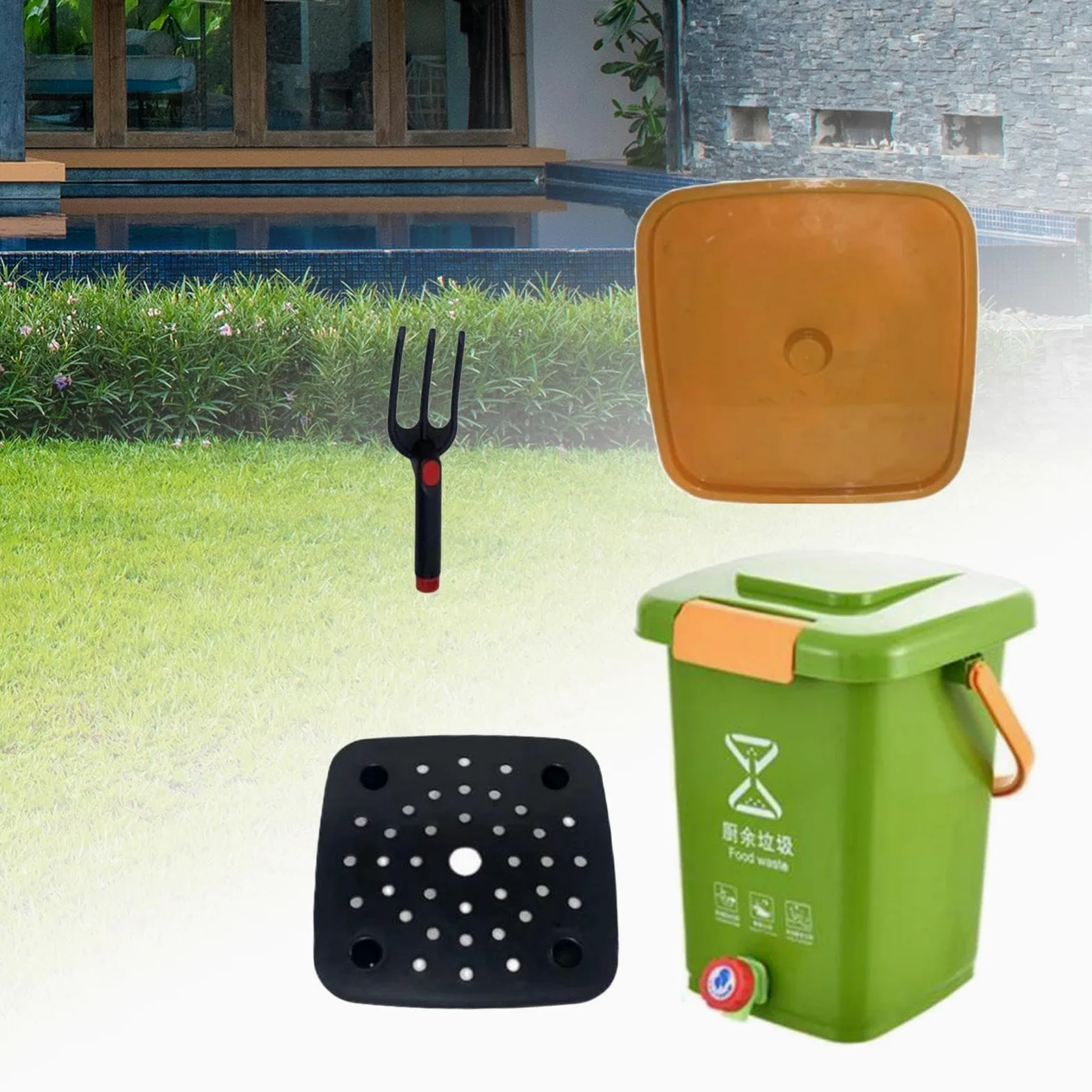 Seau Compost Cuisine Seau Compostage Cuisine Poubelle Recyclage Bac Déchets Intérieur Poignée Renforcée Multifonction Hermétique Adapté à La Collecte, m