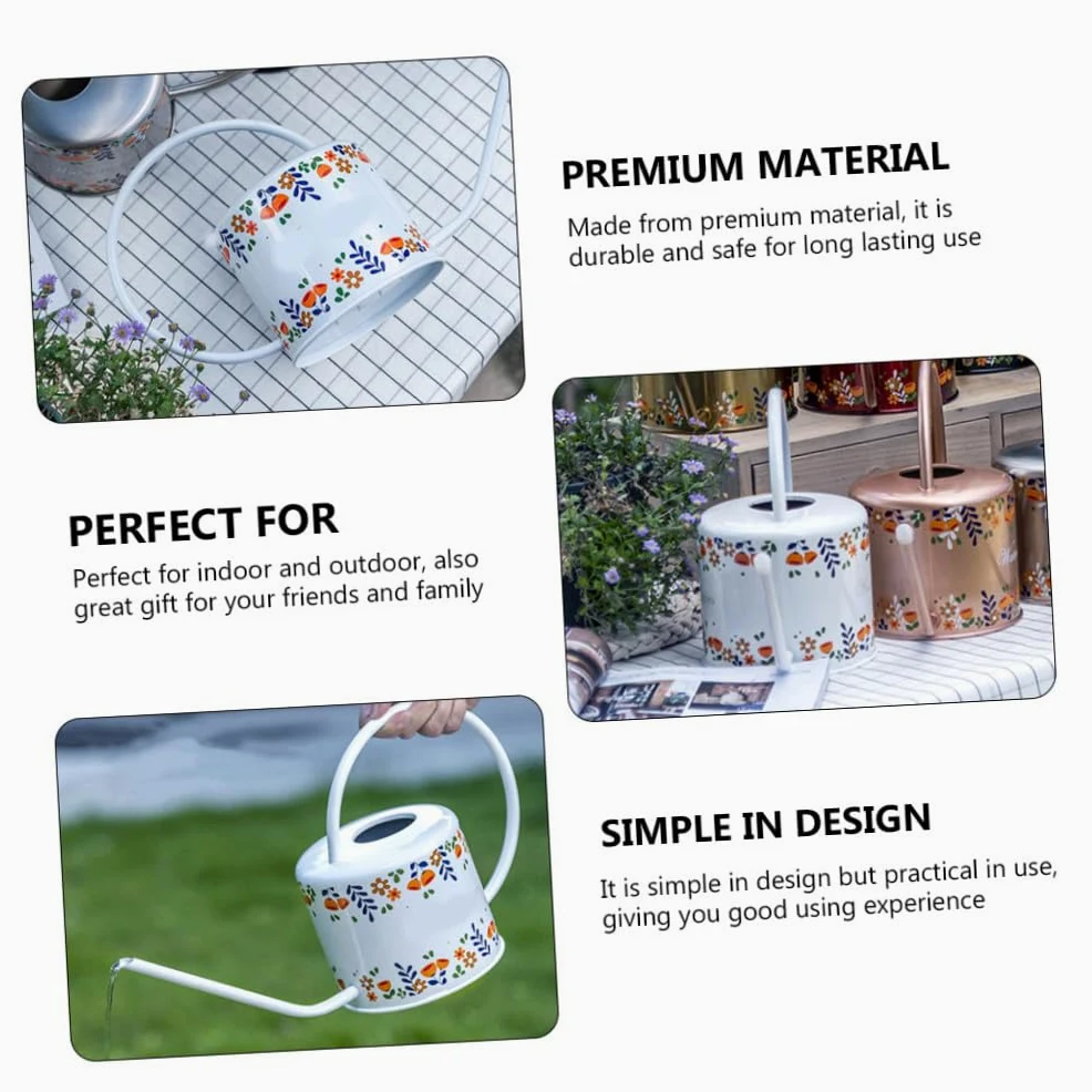 Toyvian Arrosoir Vintage Acier Inoxydable avec Long Bec Outil de Jardinage pour Arrosage des Plantes et Fleurs Capacité et Prise Ergonomique